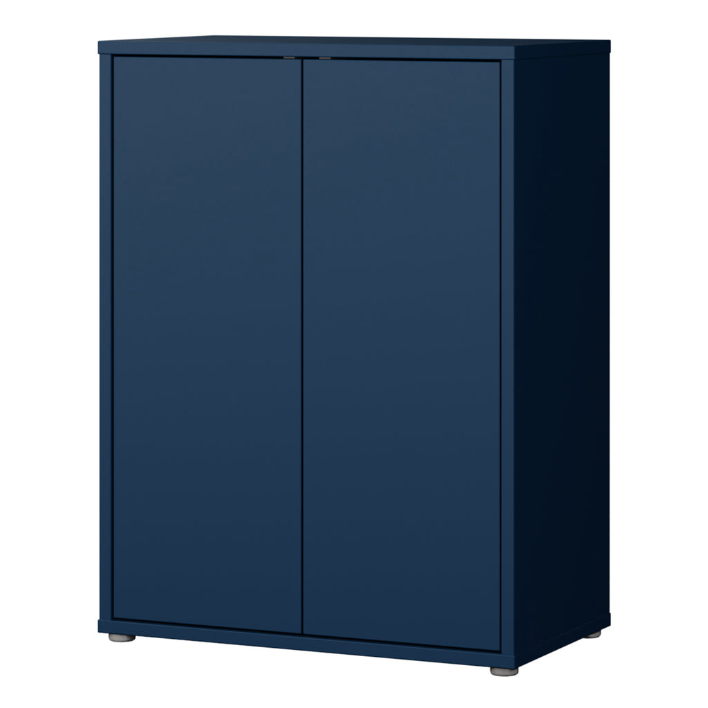 Alice Springs Tall 2 Door Cupboard with Push-to-Open Doors in Night Blue