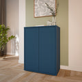 Alice Springs Tall 2 Door Cupboard with Push-to-Open Doors in Night Blue