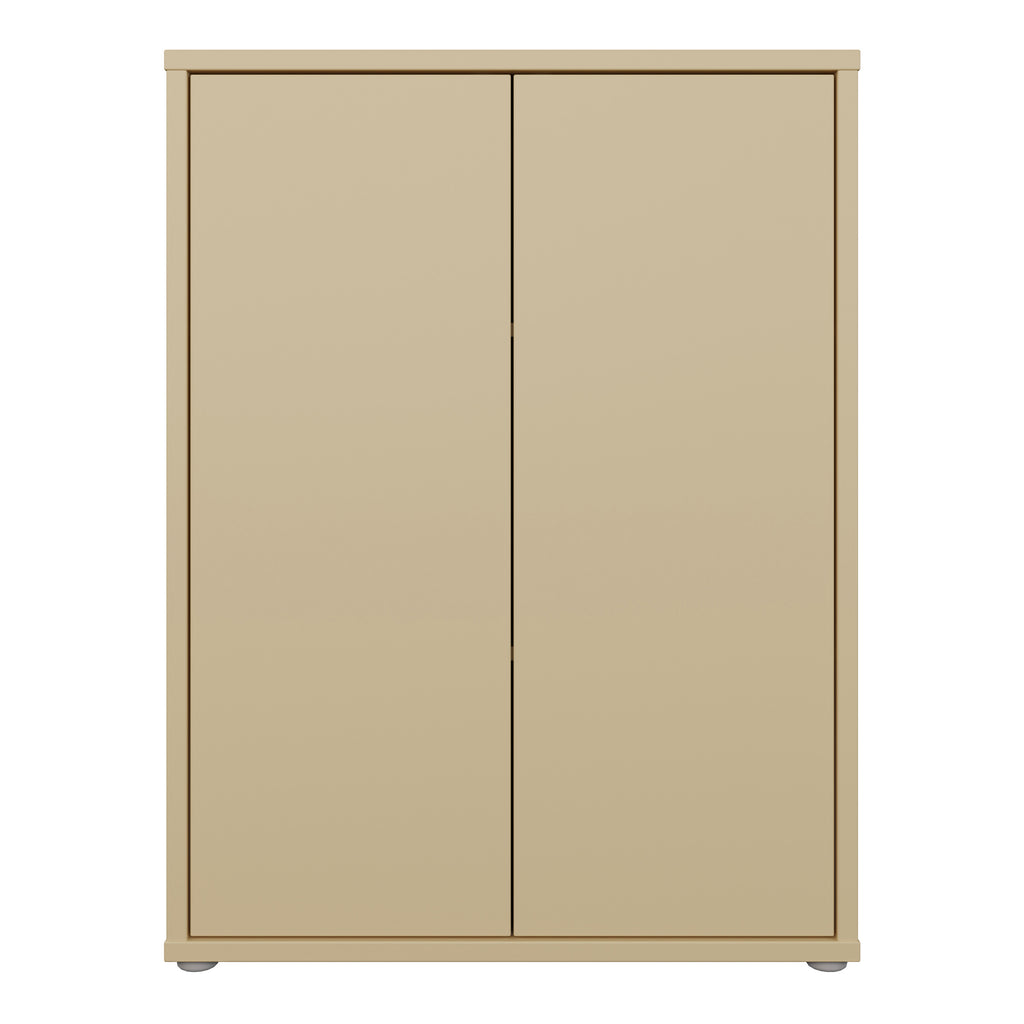 Alice Springs Tall 2 Door Cupboard with Push-to-Open Doors in Butter Yellow