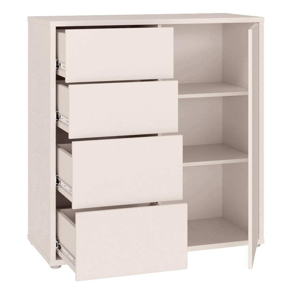 Alice Springs Storage Unit with 4 Drawers & 1 Door with Push-to-Open in Sand