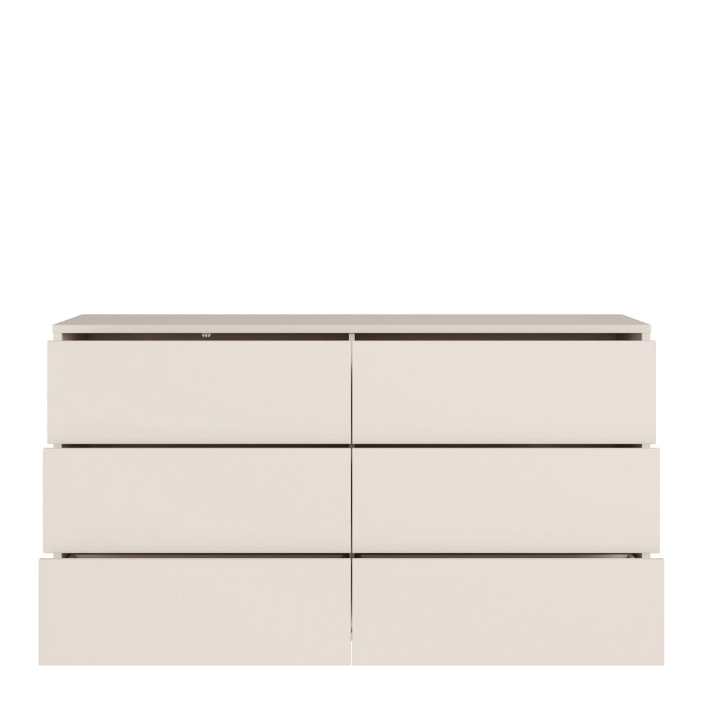 Alice Springs 6 Drawer Wide Chest with Push-to-Open Drawers in Sand