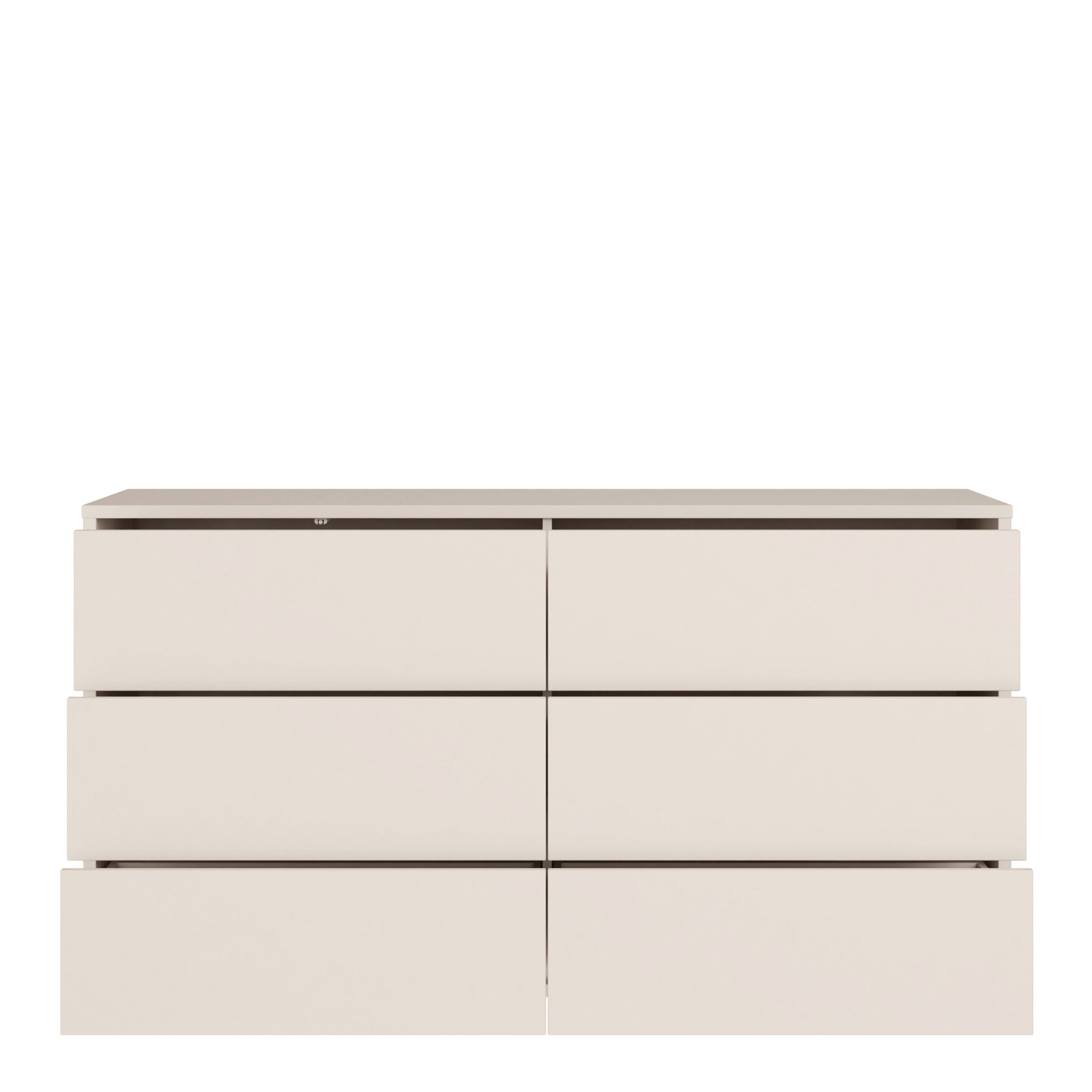Alice Springs 6 Drawer Wide Chest with Push-to-Open Drawers in Sand