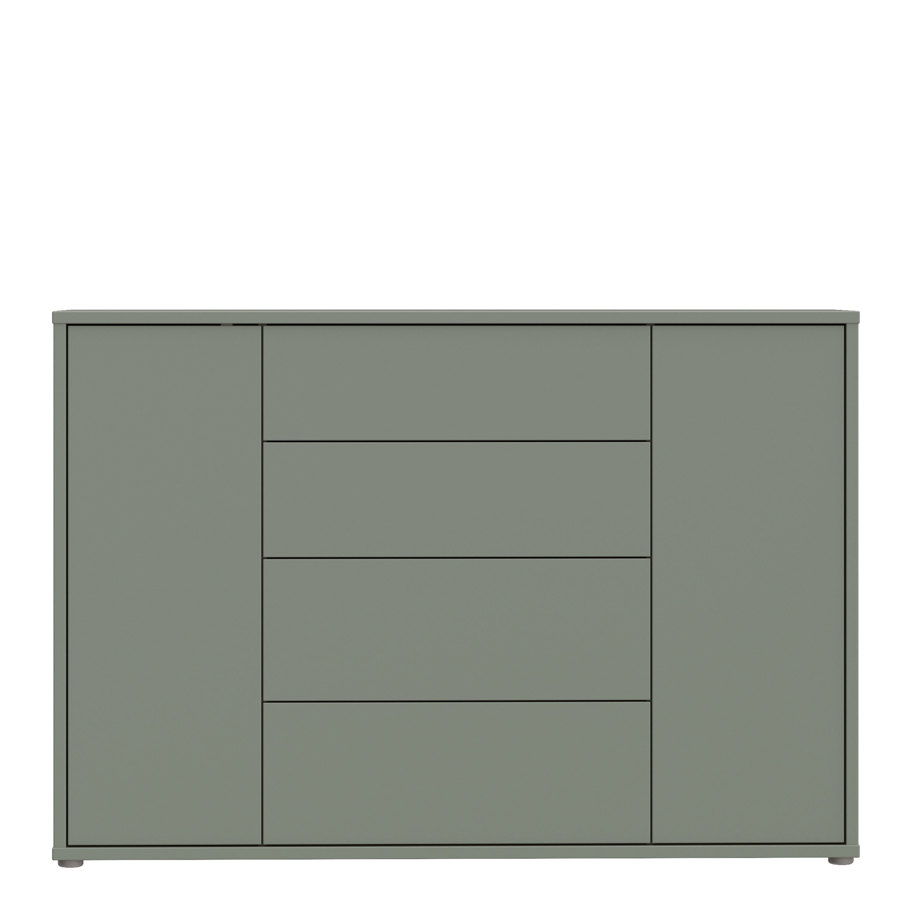 Alice Springs Wide Sideboard with 4 Drawers & 2 Doors with Push-to-Open in Sage Green