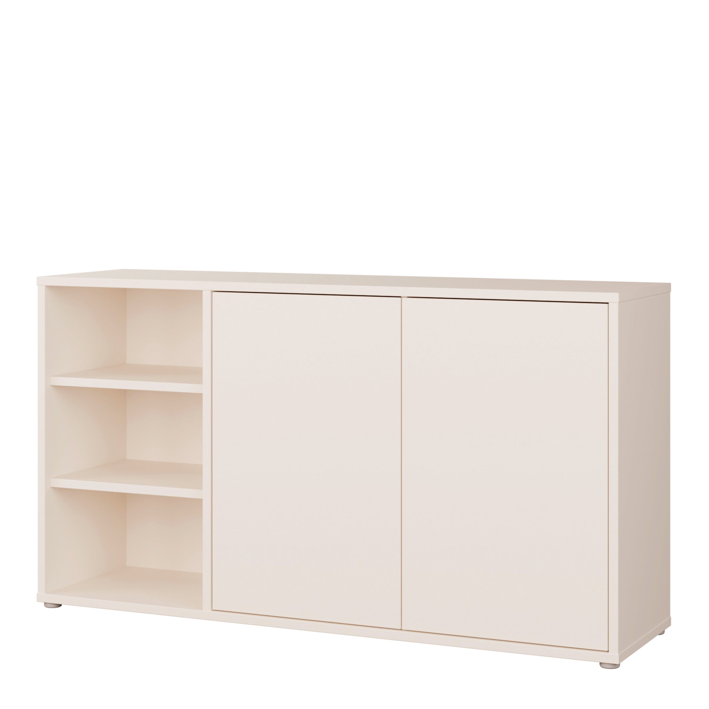 Alice Springs Sideboard with Open Shelving & Push-to-Open Doors in Sand