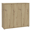Alice Springs Shoe Cabinet with 3 Doors Push-to-Open in Artisan Oak