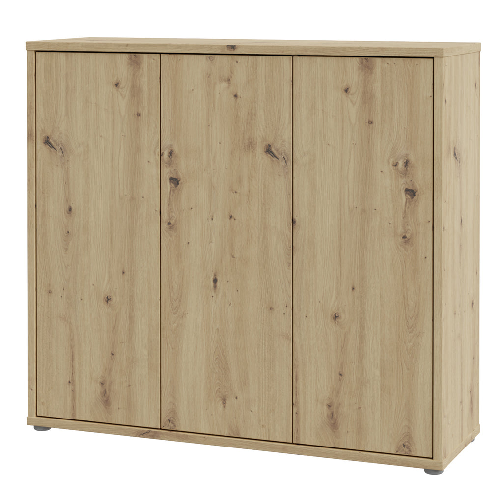Alice Springs Shoe Cabinet with 3 Doors Push-to-Open in Artisan Oak