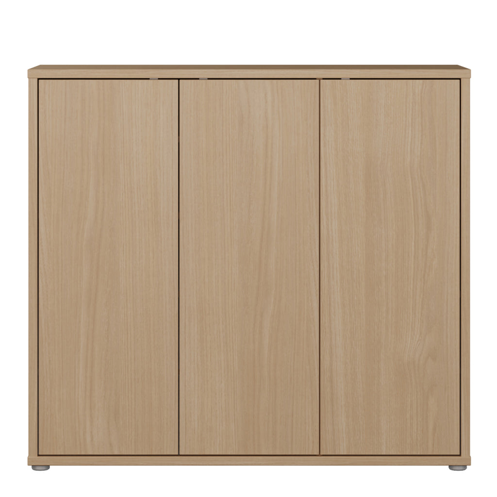 Alice Springs Shoe Cabinet with 3 Doors Push-to-Open in Elegancia Oak
