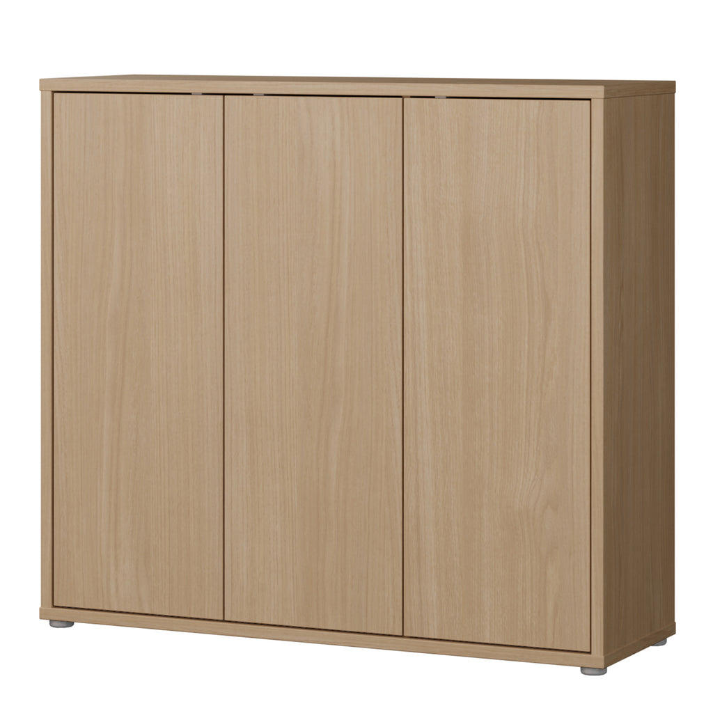 Alice Springs Shoe Cabinet with 3 Doors Push-to-Open in Elegancia Oak