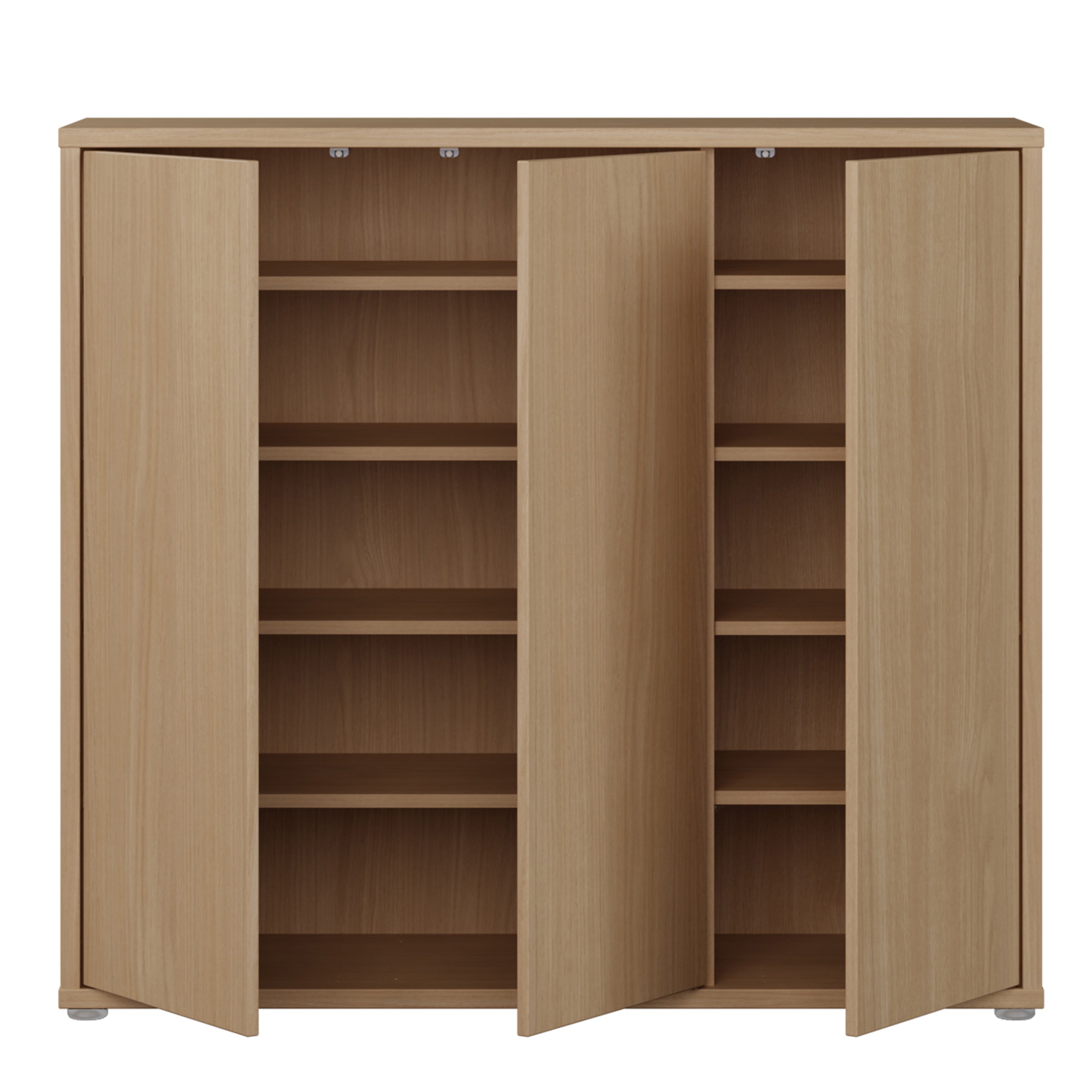 Alice Springs Shoe Cabinet with 3 Doors Push-to-Open in Elegancia Oak