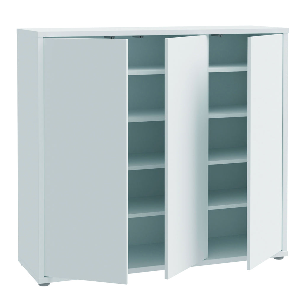 Alice Springs Shoe Cabinet with 3 Doors Push-to-Open in Light Grey
