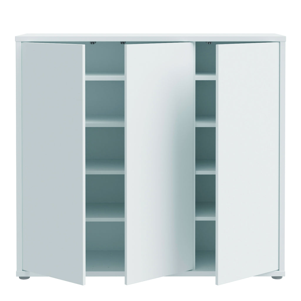 Alice Springs Shoe Cabinet with 3 Doors Push-to-Open in Light Grey