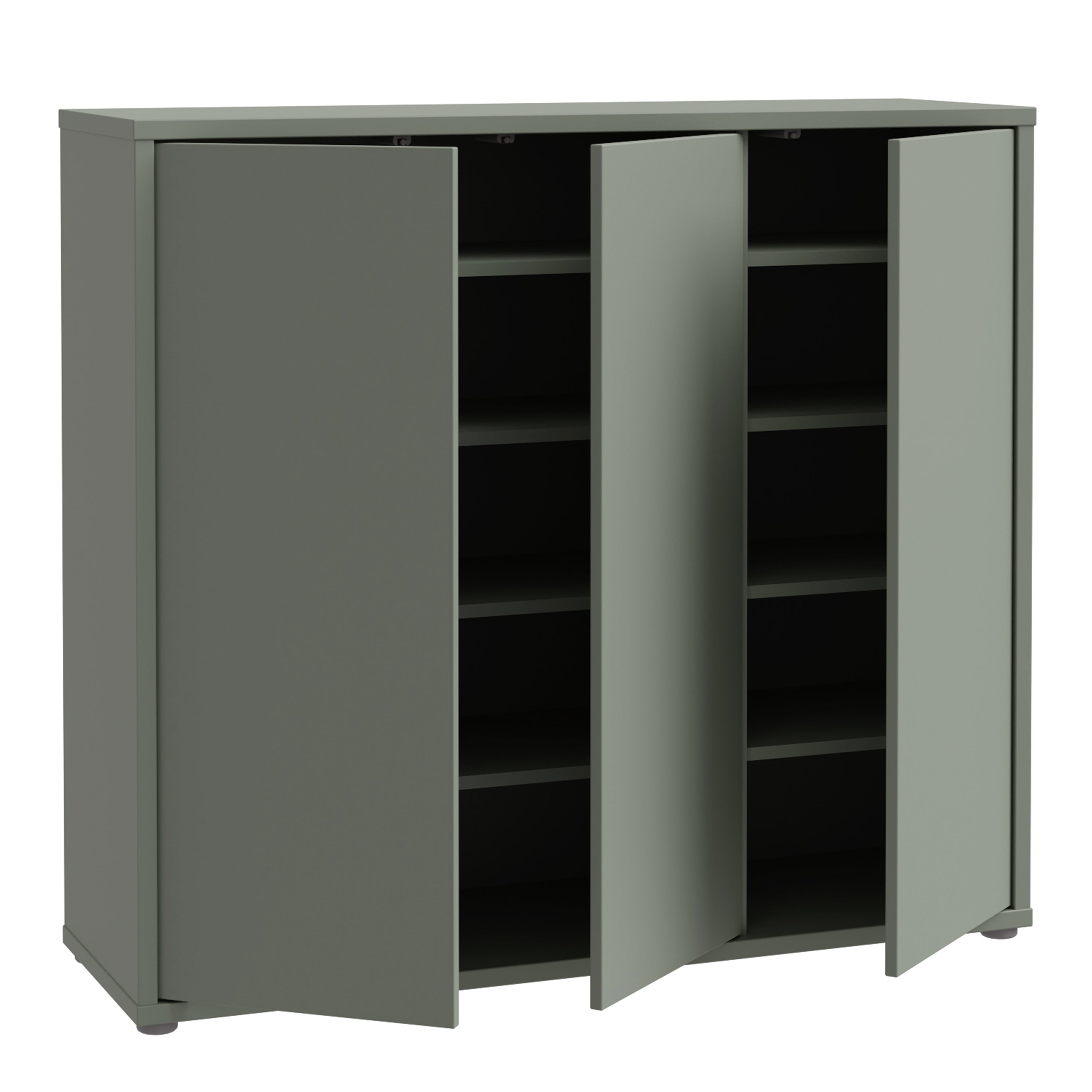 Alice Springs Shoe Cabinet with 3 Doors Push-to-Open in Sage Green