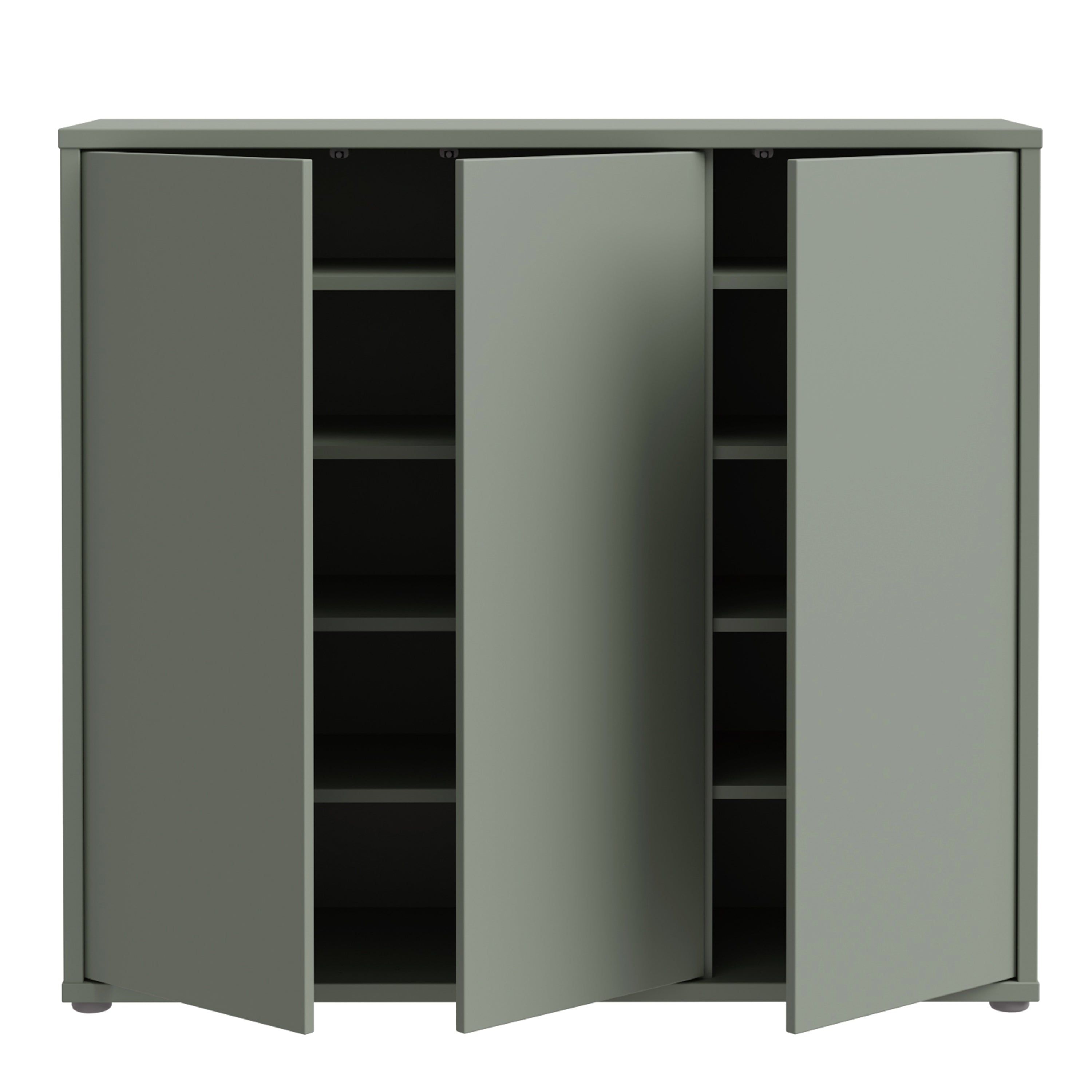 Alice Springs Shoe Cabinet with 3 Doors Push-to-Open in Sage Green