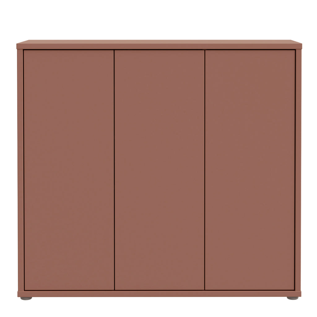 Alice Springs Shoe Cabinet with 3 Doors Push-to-Open in Terracotta