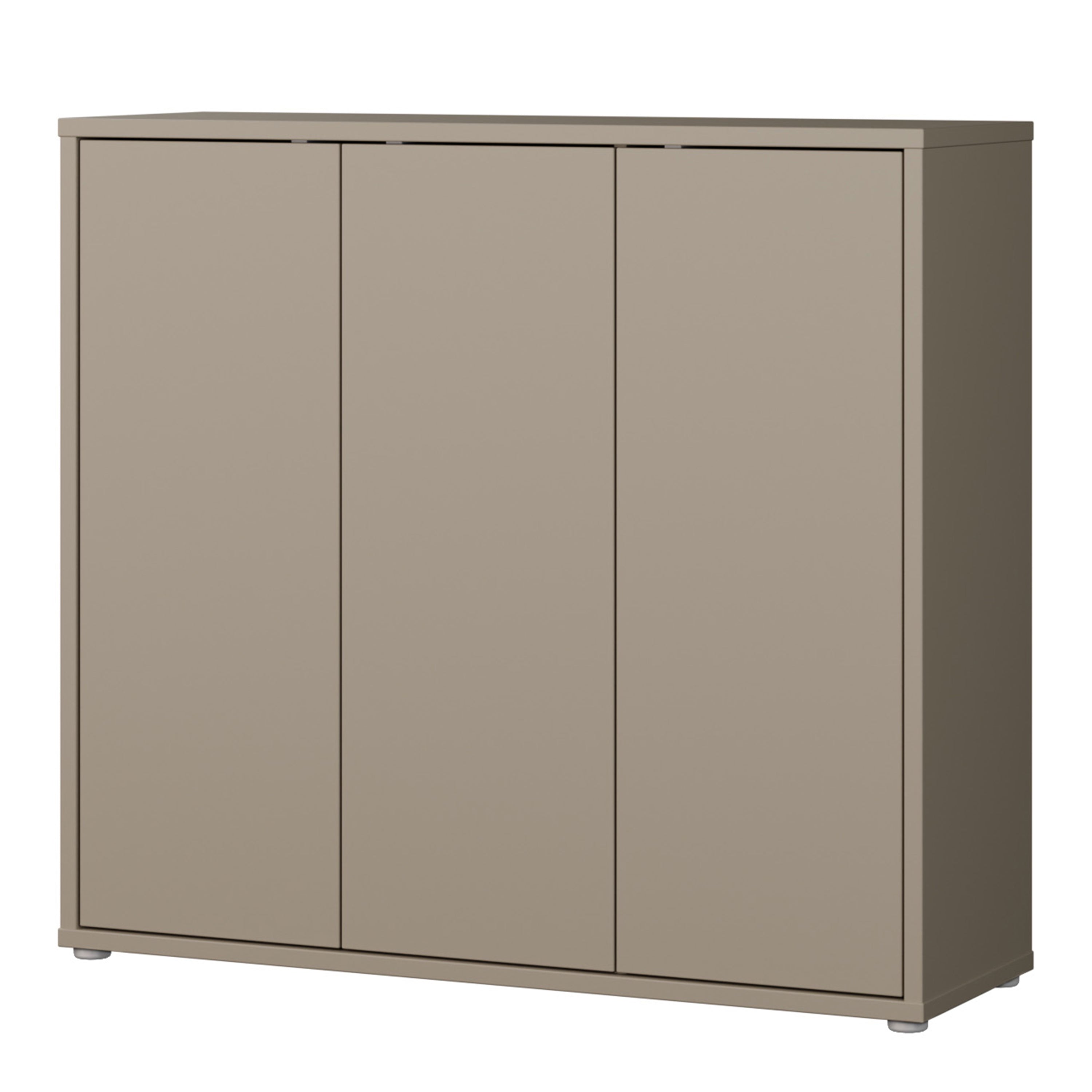 Alice Springs Shoe Cabinet with 3 Doors Push-to-Open in Taupe