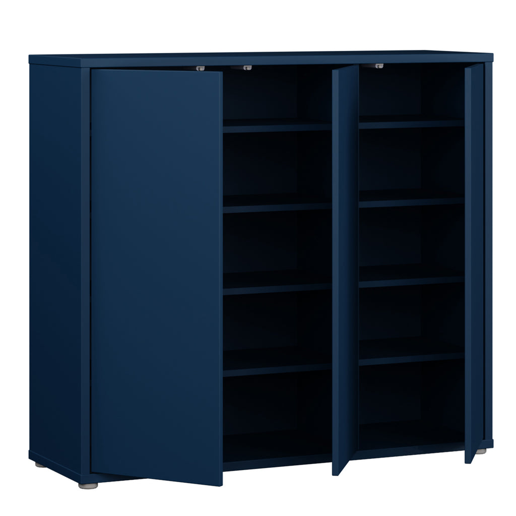Alice Springs Shoe Cabinet with 3 Doors Push-to-Open in Night Blue