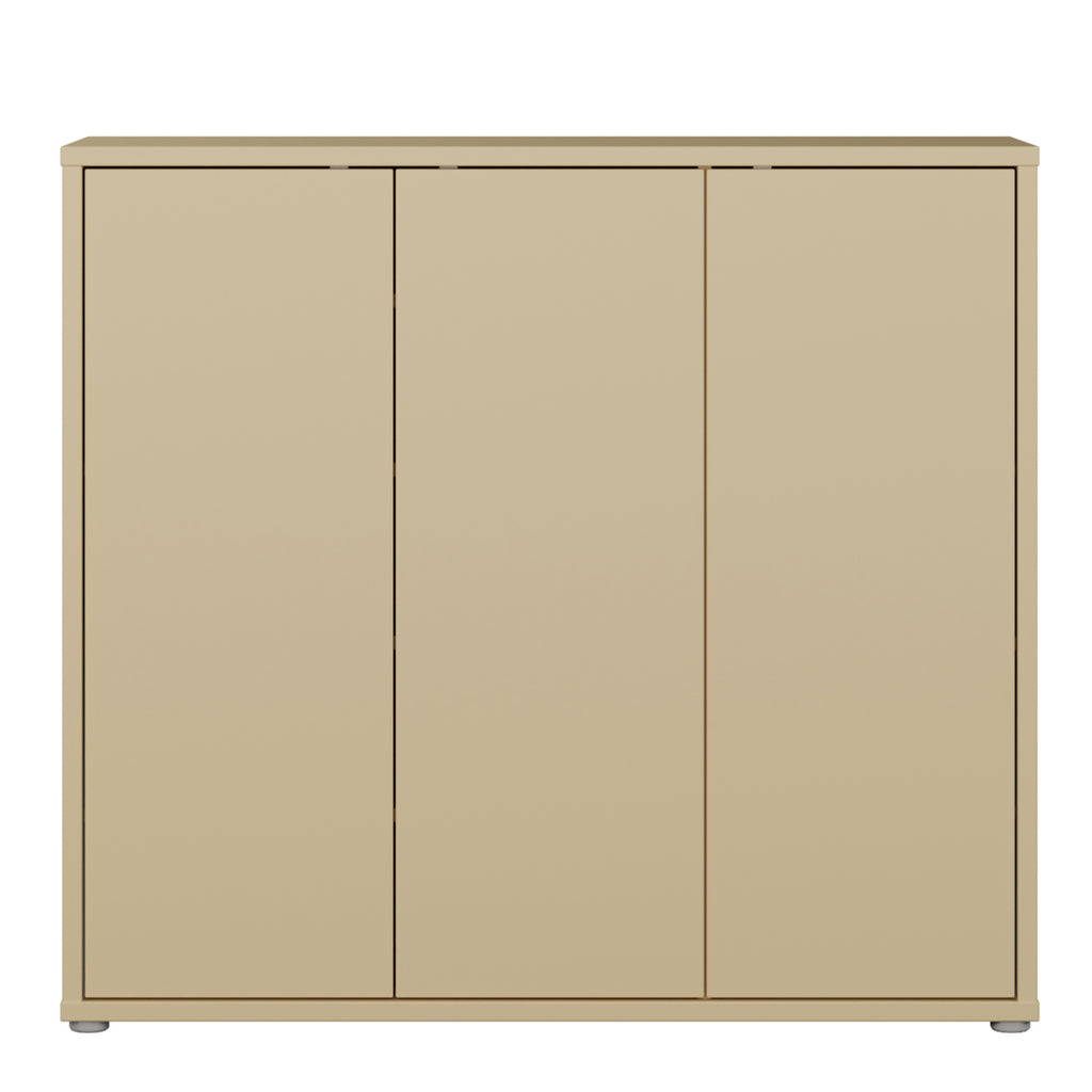 Alice Springs Shoe Cabinet with 3 Doors Push-to-Open in Butter Yellow