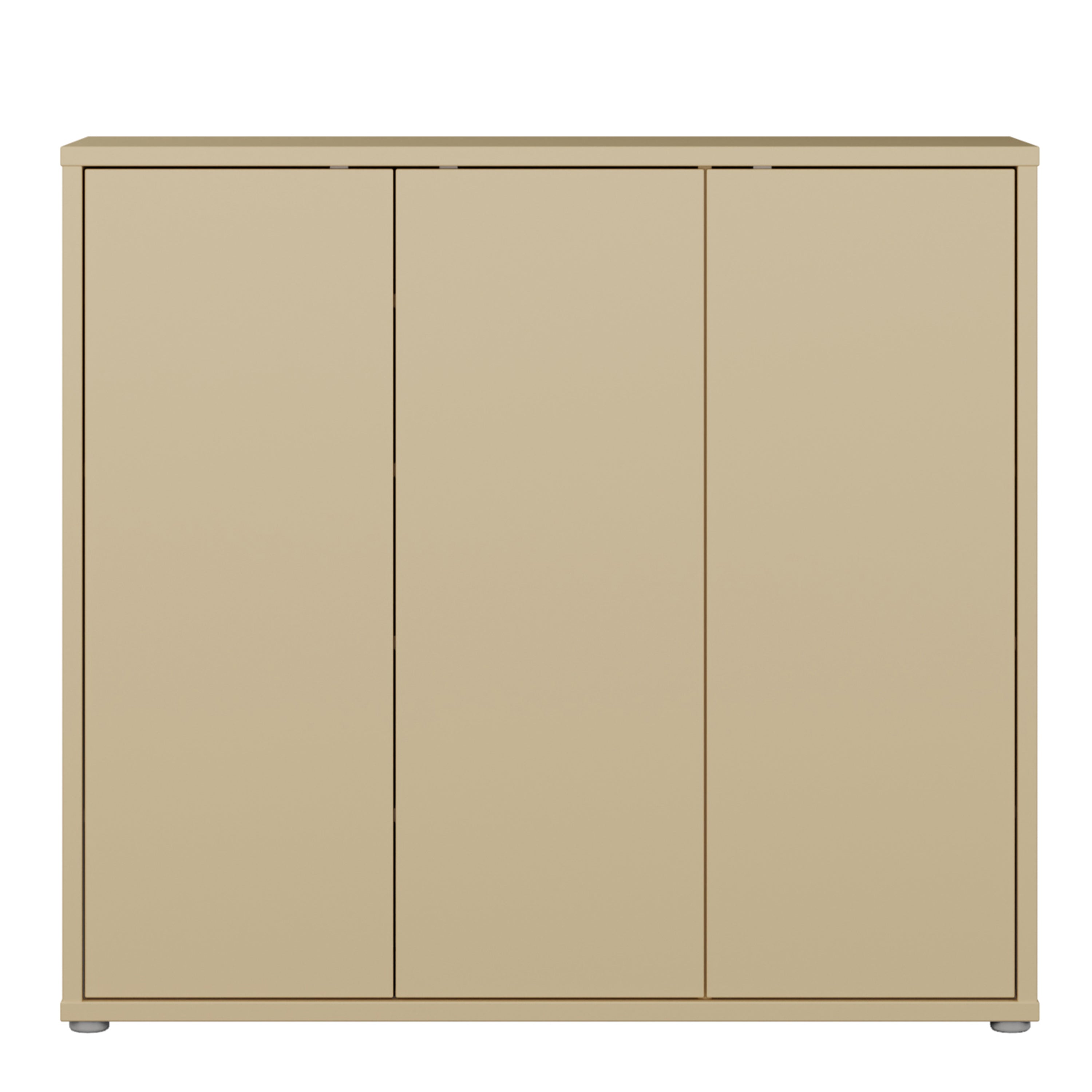 Alice Springs Shoe Cabinet with 3 Doors Push-to-Open in Butter Yellow