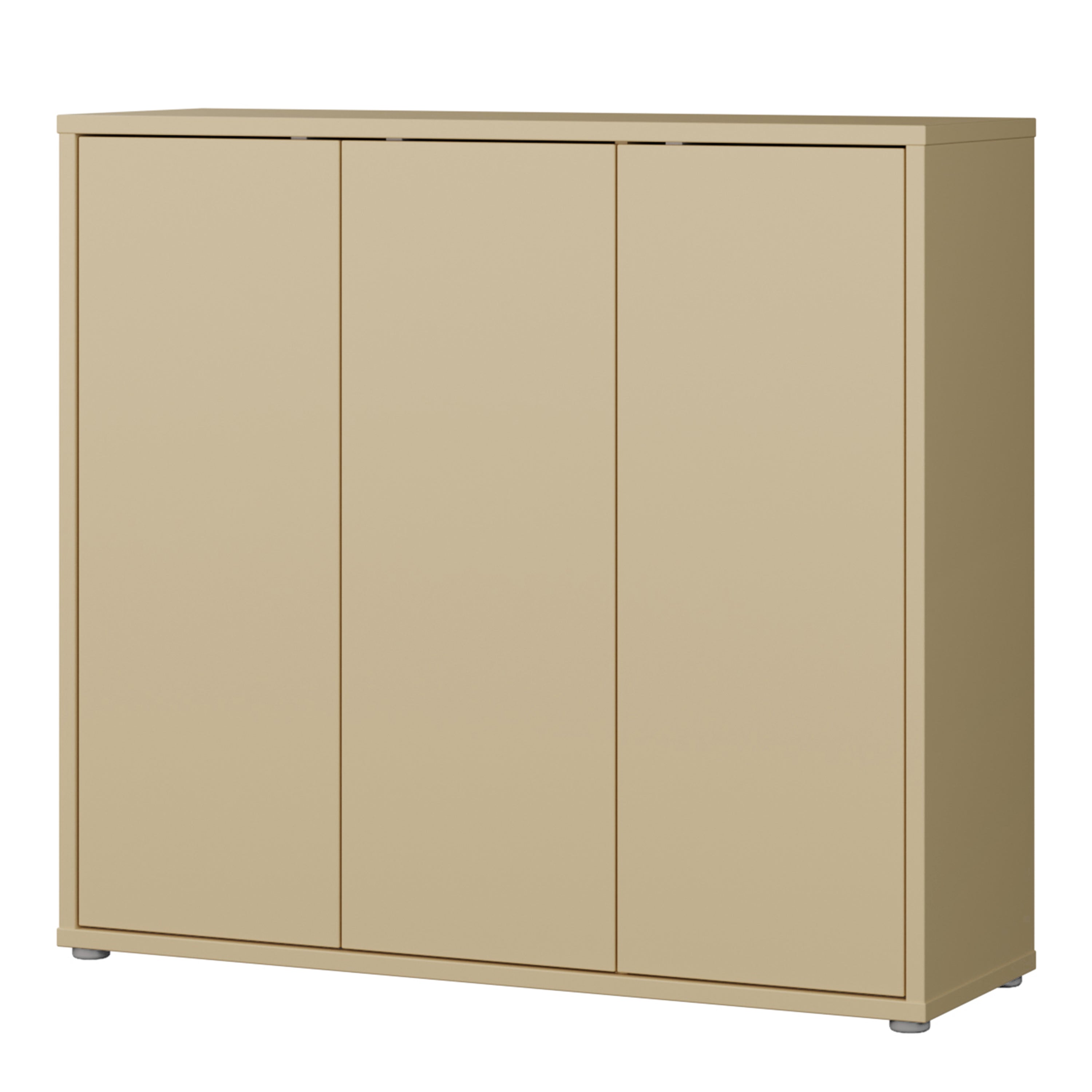 Alice Springs Shoe Cabinet with 3 Doors Push-to-Open in Butter Yellow