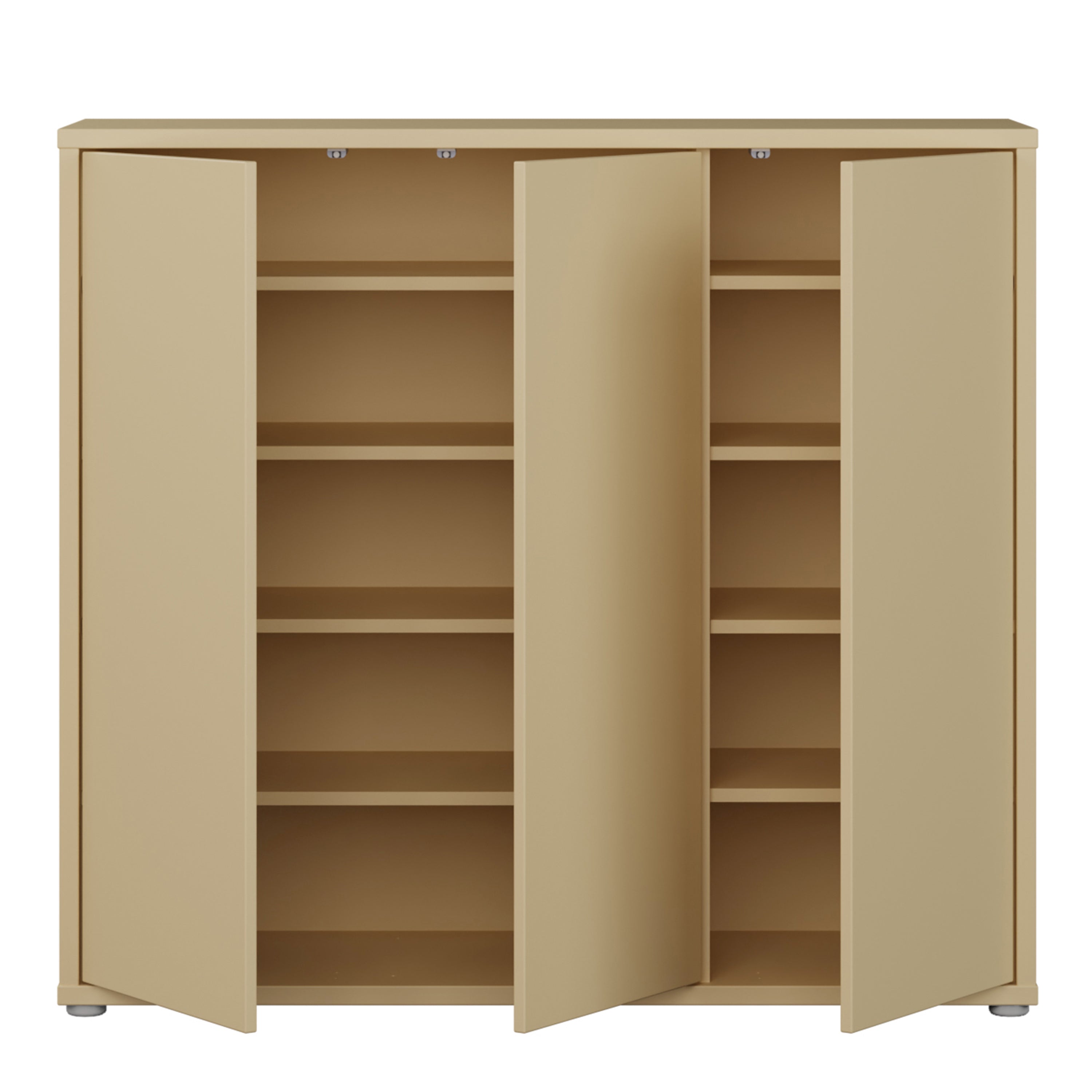 Alice Springs Shoe Cabinet with 3 Doors Push-to-Open in Butter Yellow