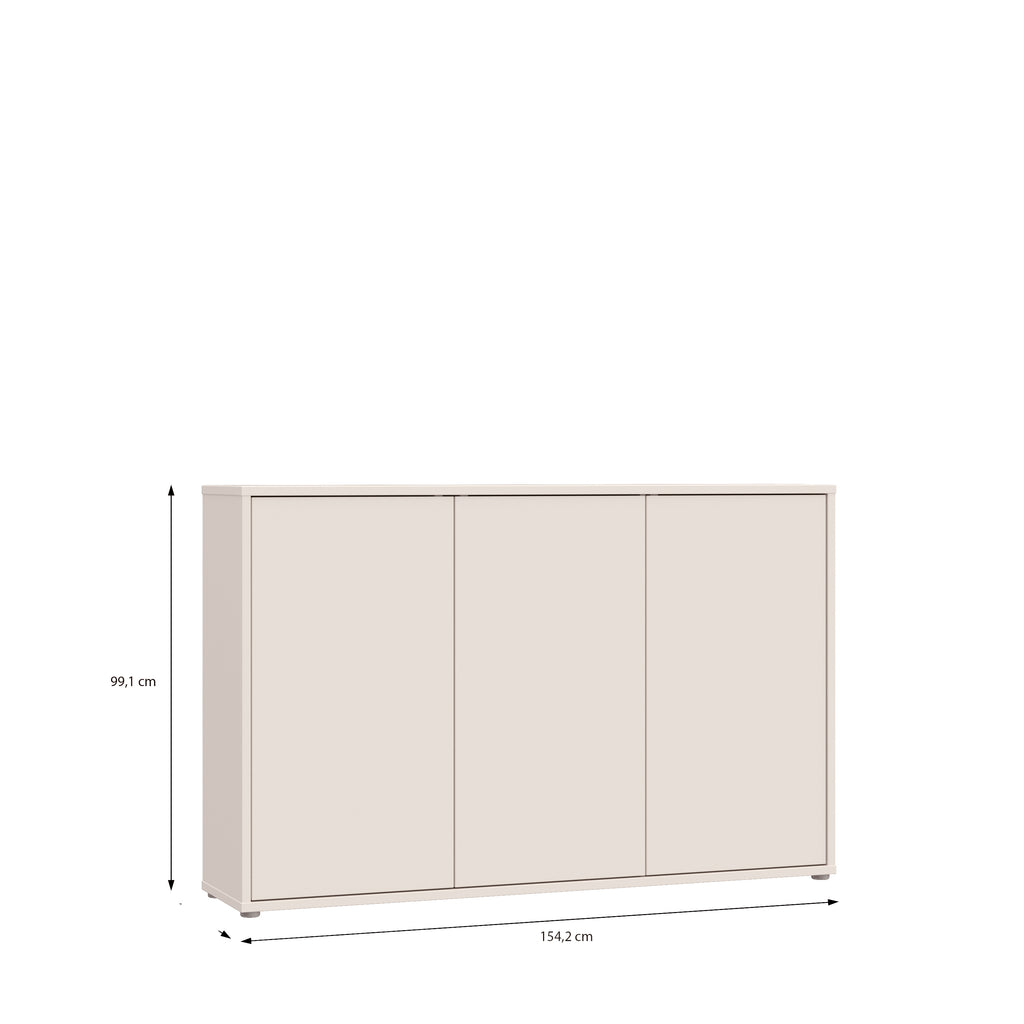 Alice Springs 3 Door Sideboard with Push-to-Open Doors in Sand