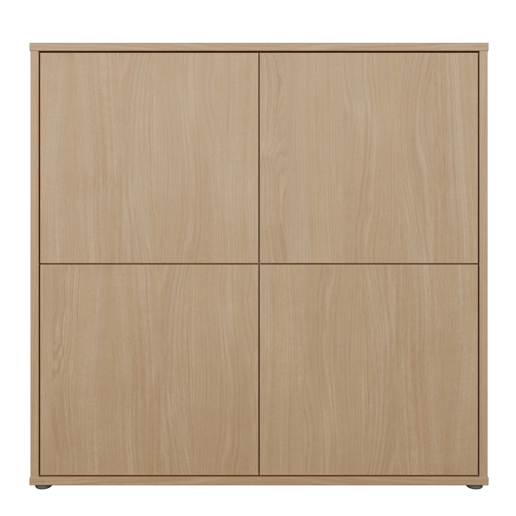 Alice Springs 4 Door Large Storage Cabinet with Push-to-Open Doors in Elegancia Oak