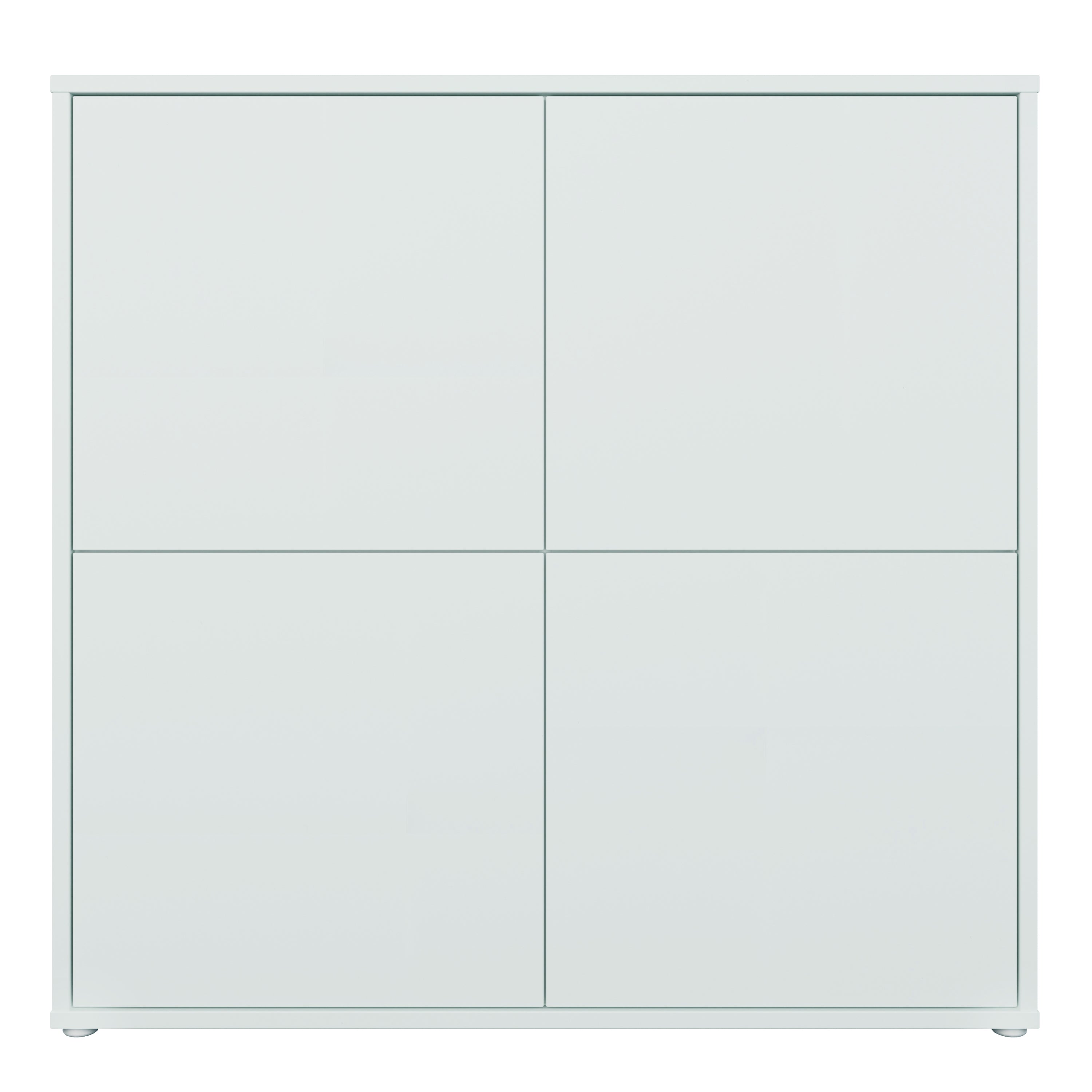 Alice Springs 4 Door Large Storage Cabinet with Push-to-Open Doors in Light Grey
