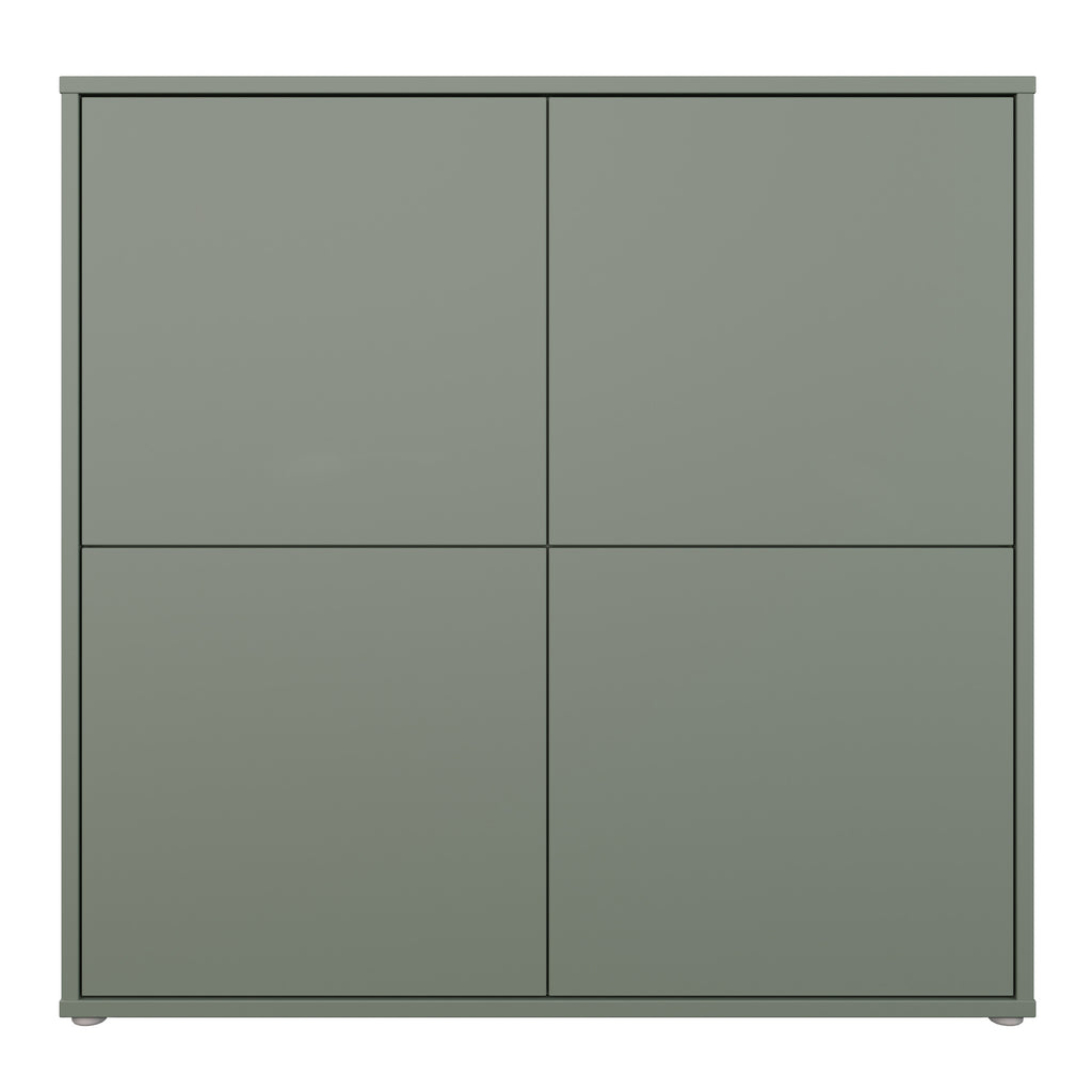 Alice Springs 4 Door Large Storage Cabinet with Push-to-Open Doors in Sage Green