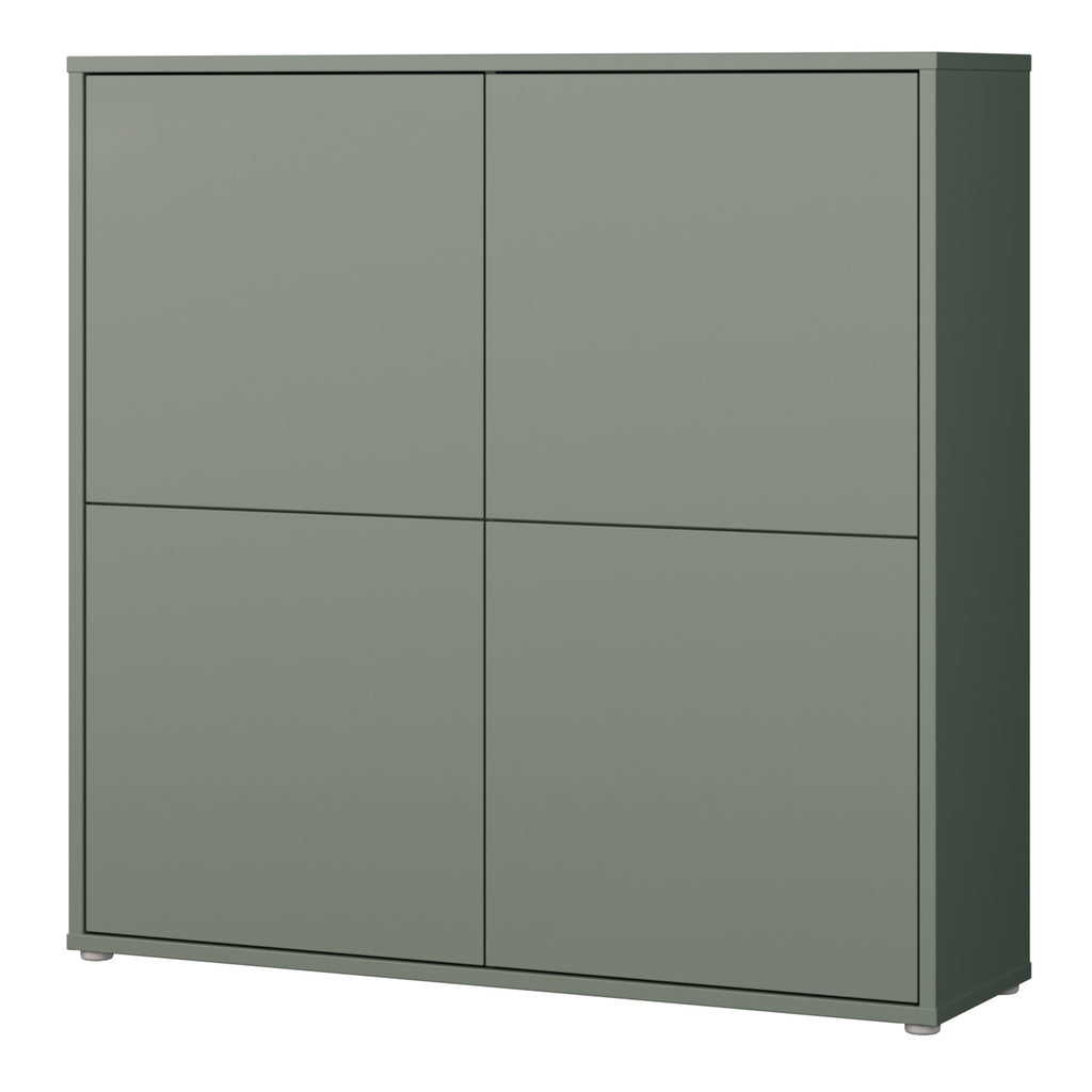 Alice Springs 4 Door Large Storage Cabinet with Push-to-Open Doors in Sage Green
