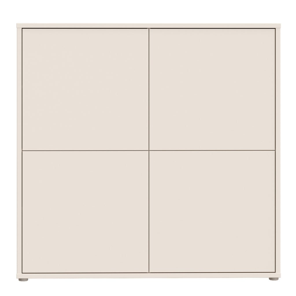 Alice Springs 4 Door Large Storage Cabinet with Push-to-Open Doors in Sand