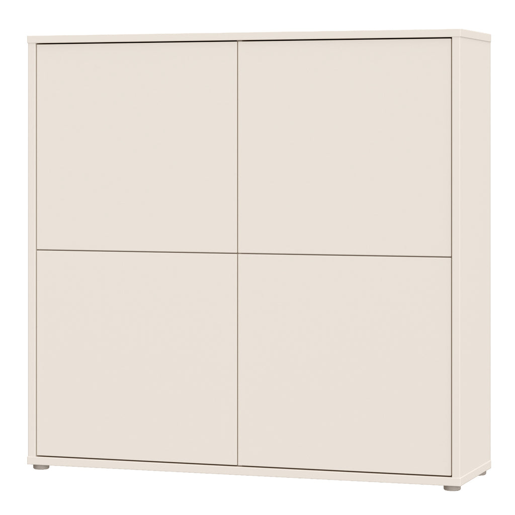 Alice Springs 4 Door Large Storage Cabinet with Push-to-Open Doors in Sand