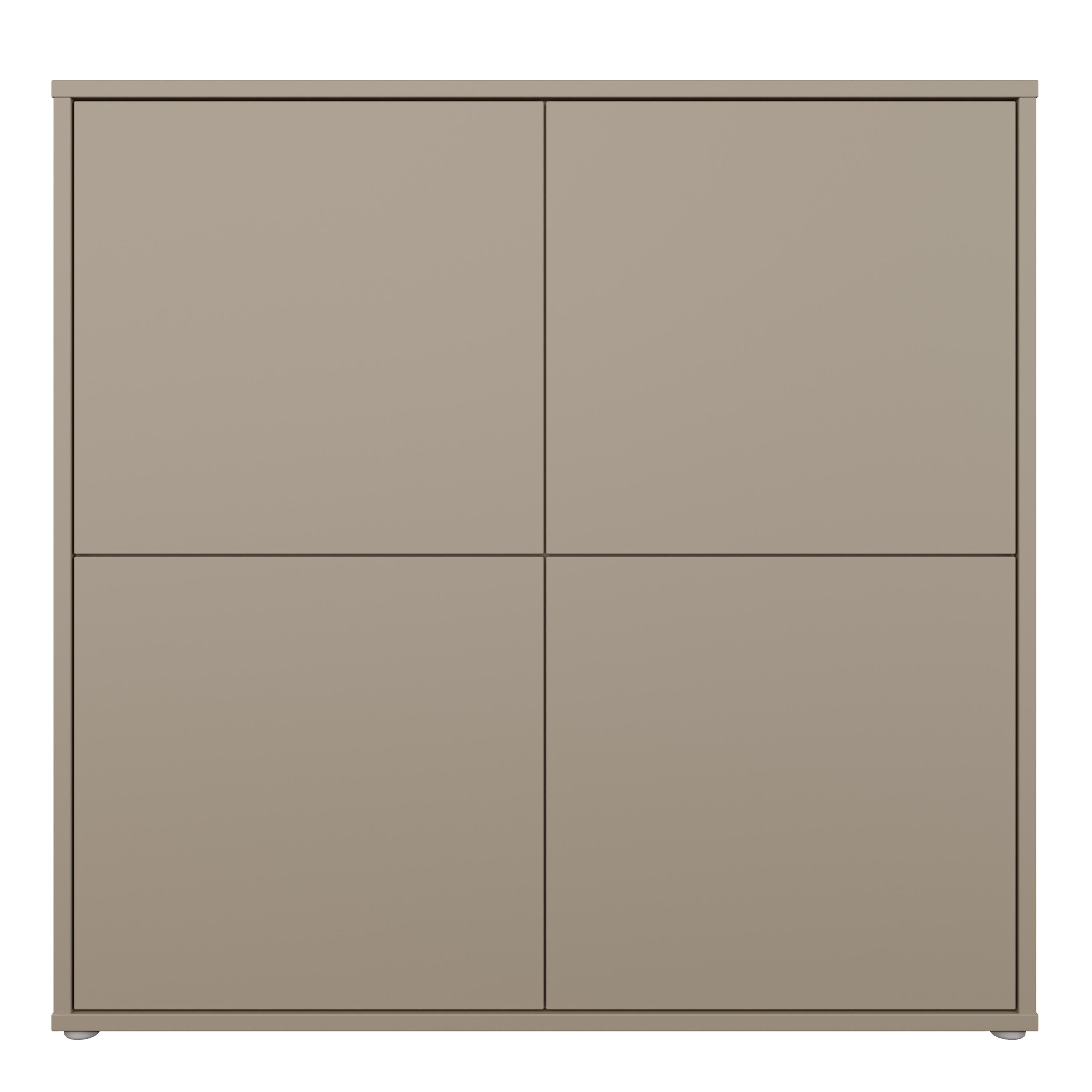Alice Springs 4 Door Large Storage Cabinet with Push-to-Open Doors in Taupe