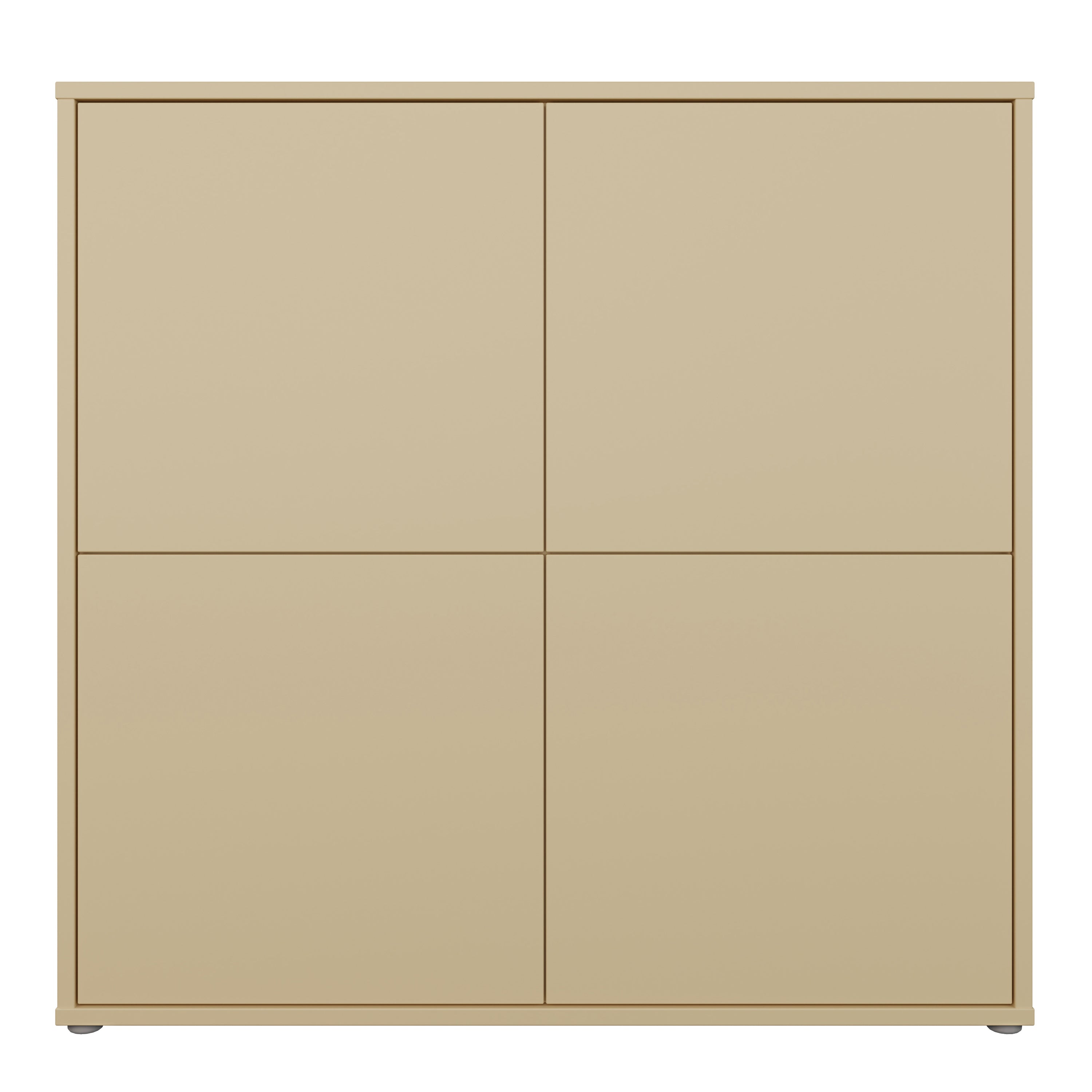 Alice Springs 4 Door Large Storage Cabinet with Push-to-Open Doors in Butter Yellow