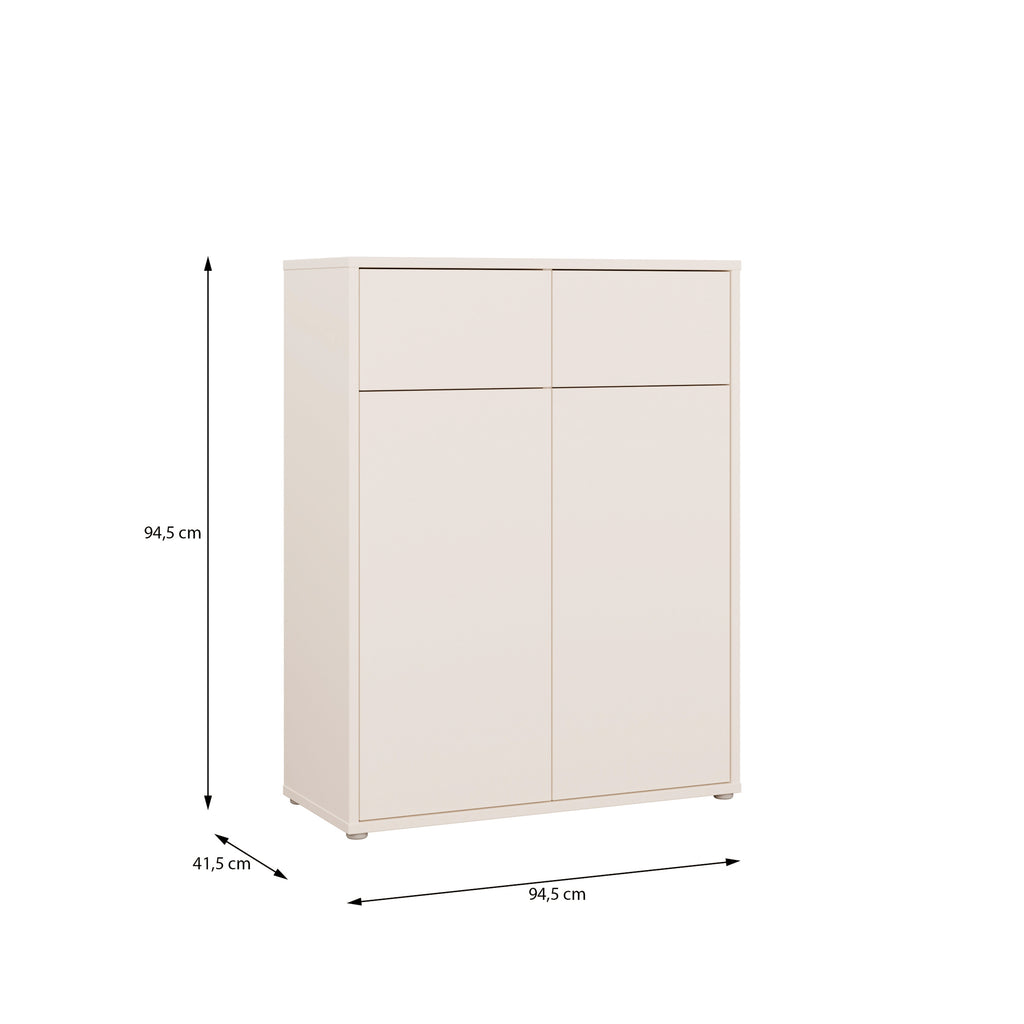 Alice Springs Storage Cabinet with 2 Doors & 2 Drawers with Push-to-Open in Sand