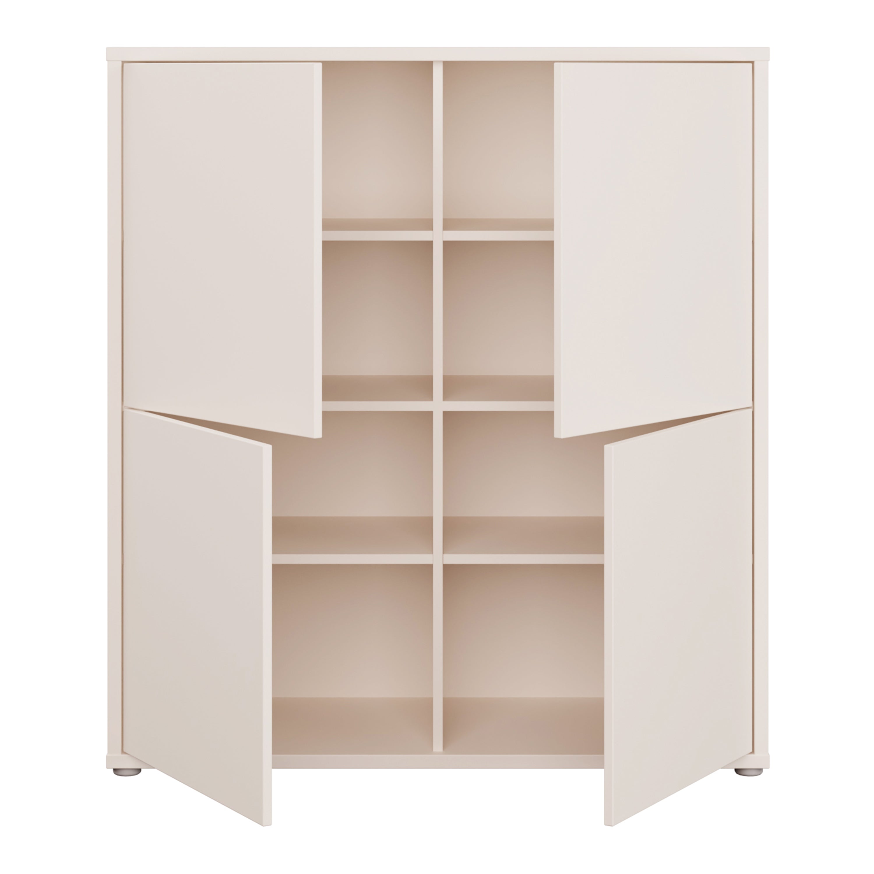 Alice Springs 4 Door Storage Cabinet with Push-to-Open Doors in Sand