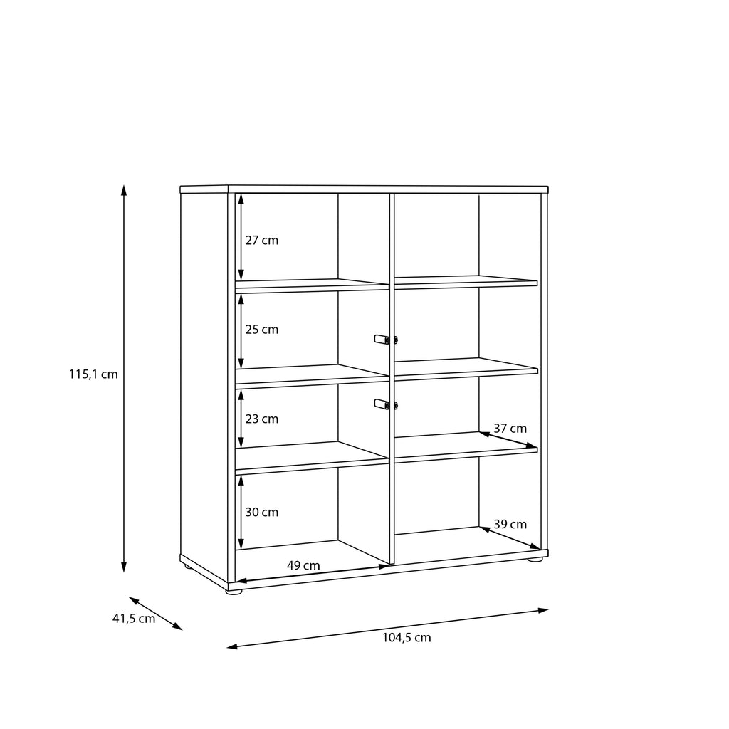 Alice Springs 4 Door Storage Cabinet with Push-to-Open Doors in Sand