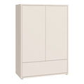 Alice Springs 2 Door Low Wardrobe with Push-to-Open Doors and Drawer in Sand