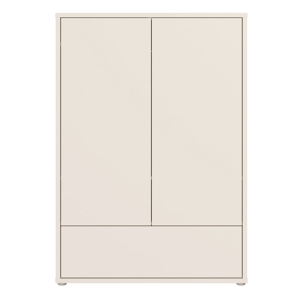 Alice Springs 2 Door Low Wardrobe with Push-to-Open Doors and Drawer in Sand