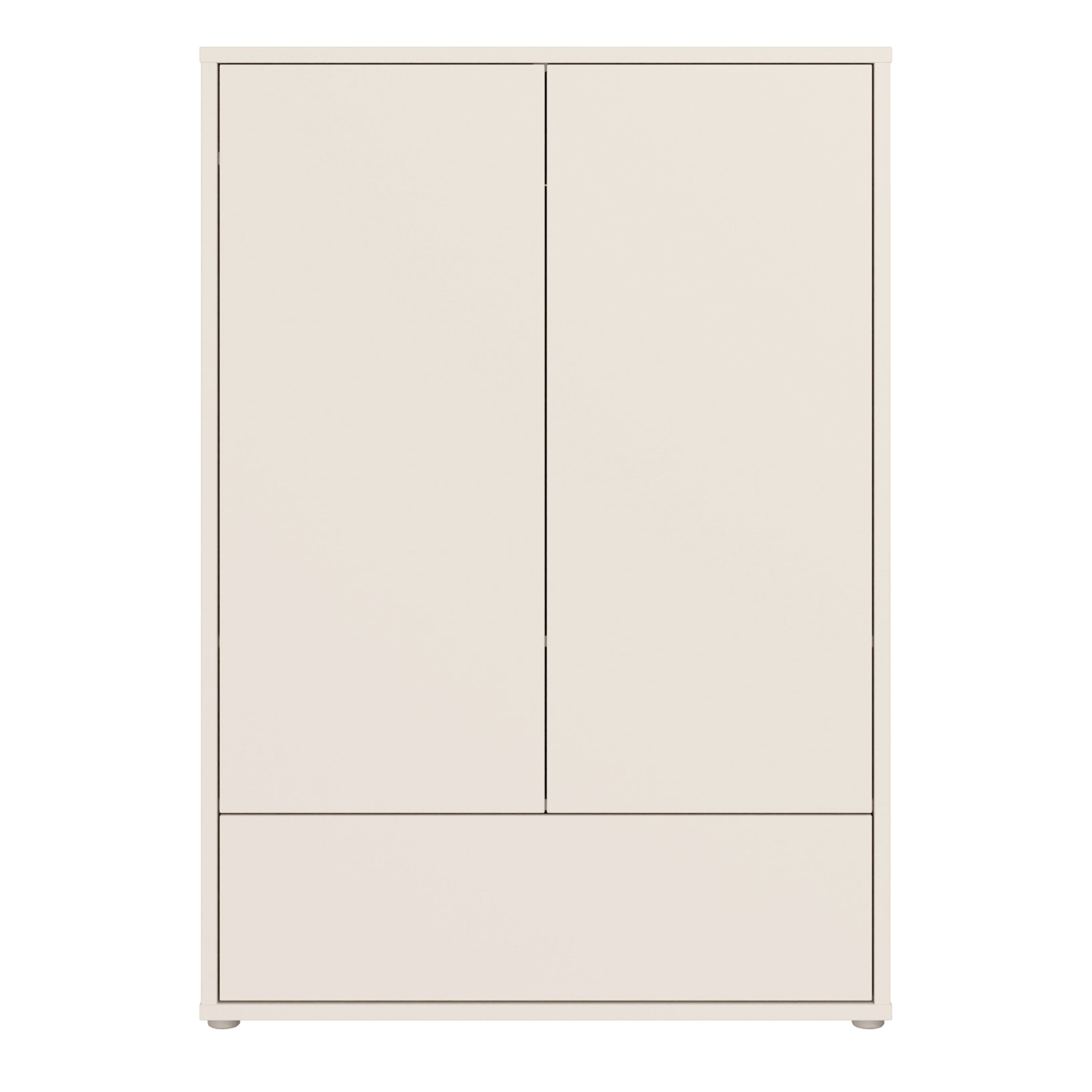 Alice Springs 2 Door Low Wardrobe with Push-to-Open Doors and Drawer in Sand