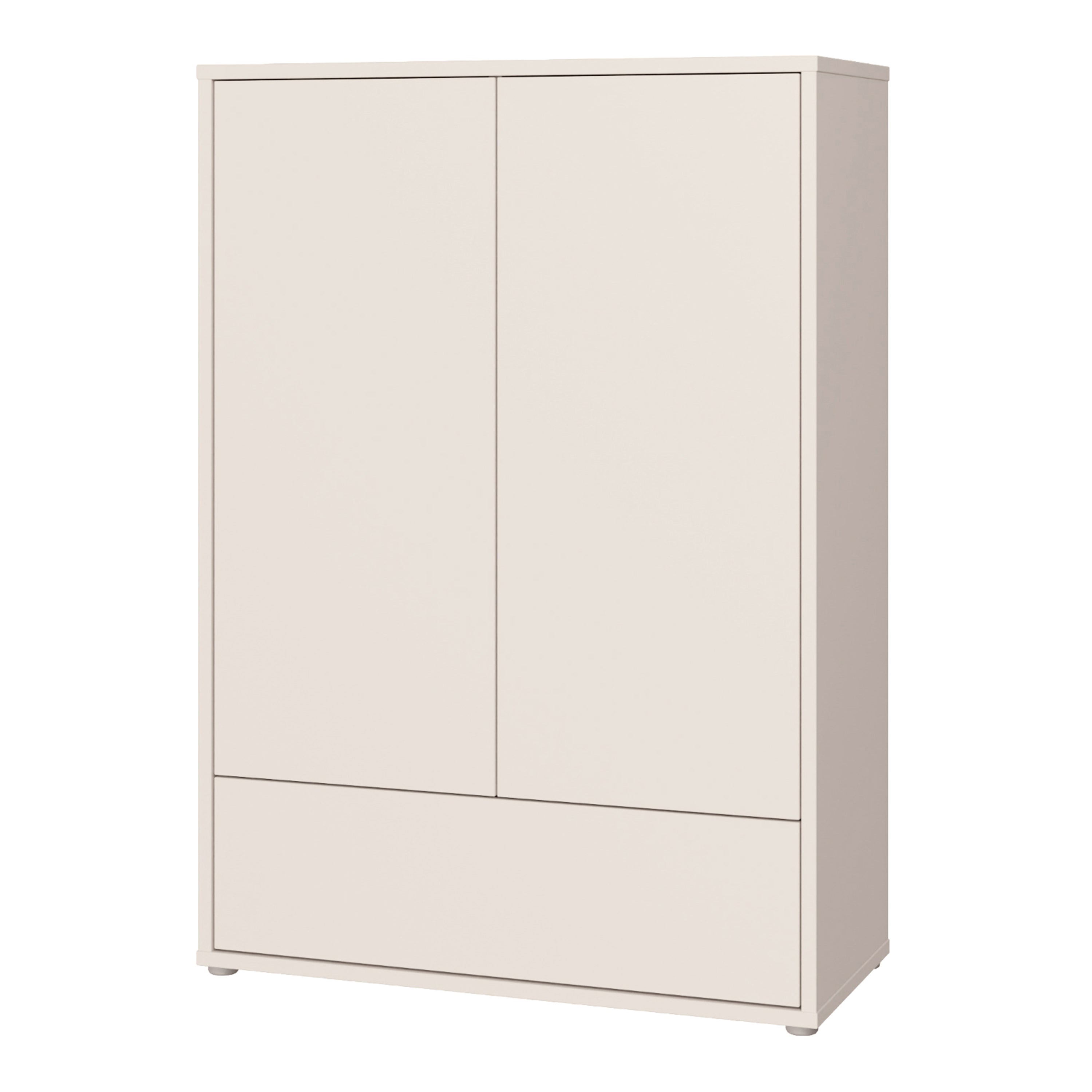Alice Springs 2 Door Low Wardrobe with Push-to-Open Doors and Drawer in Sand