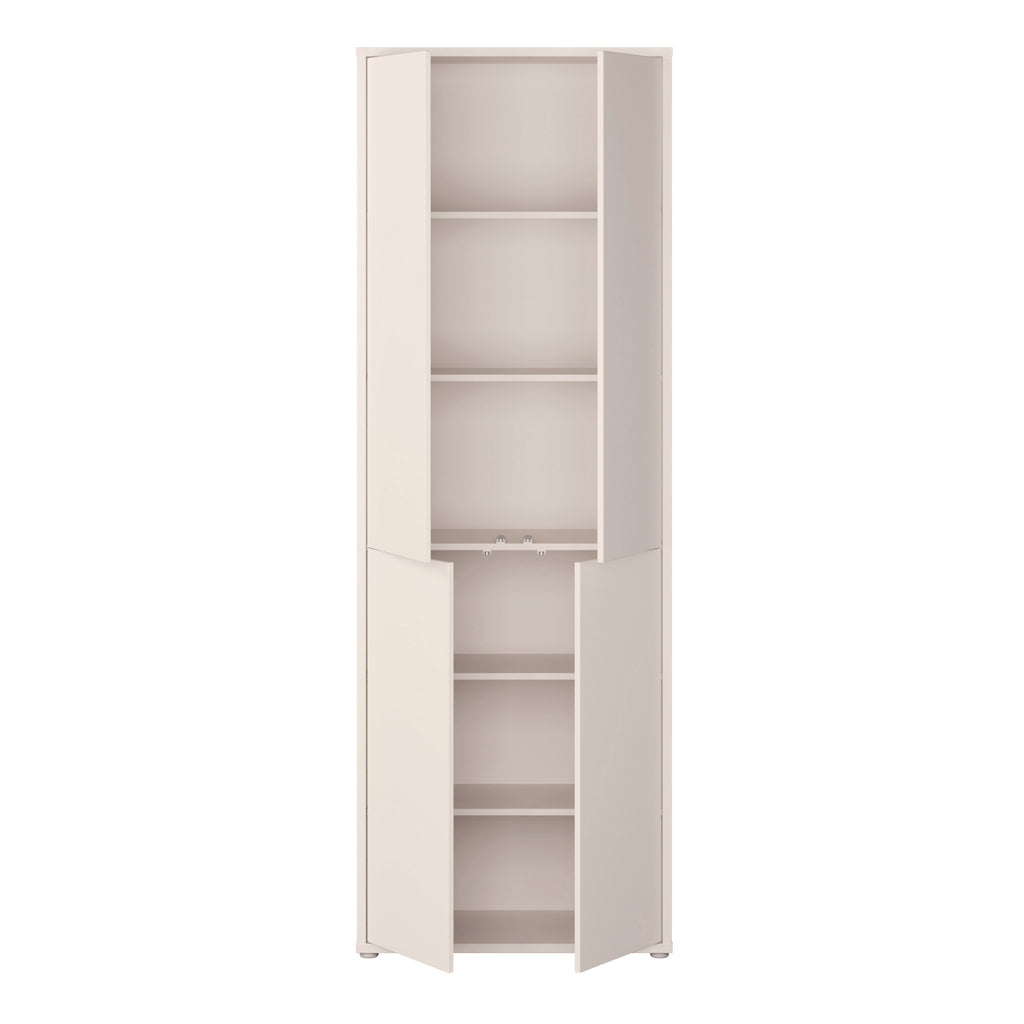 Alice Springs 4 Door Tall Storage Cabinet with Push-to-Open Doors in Sand