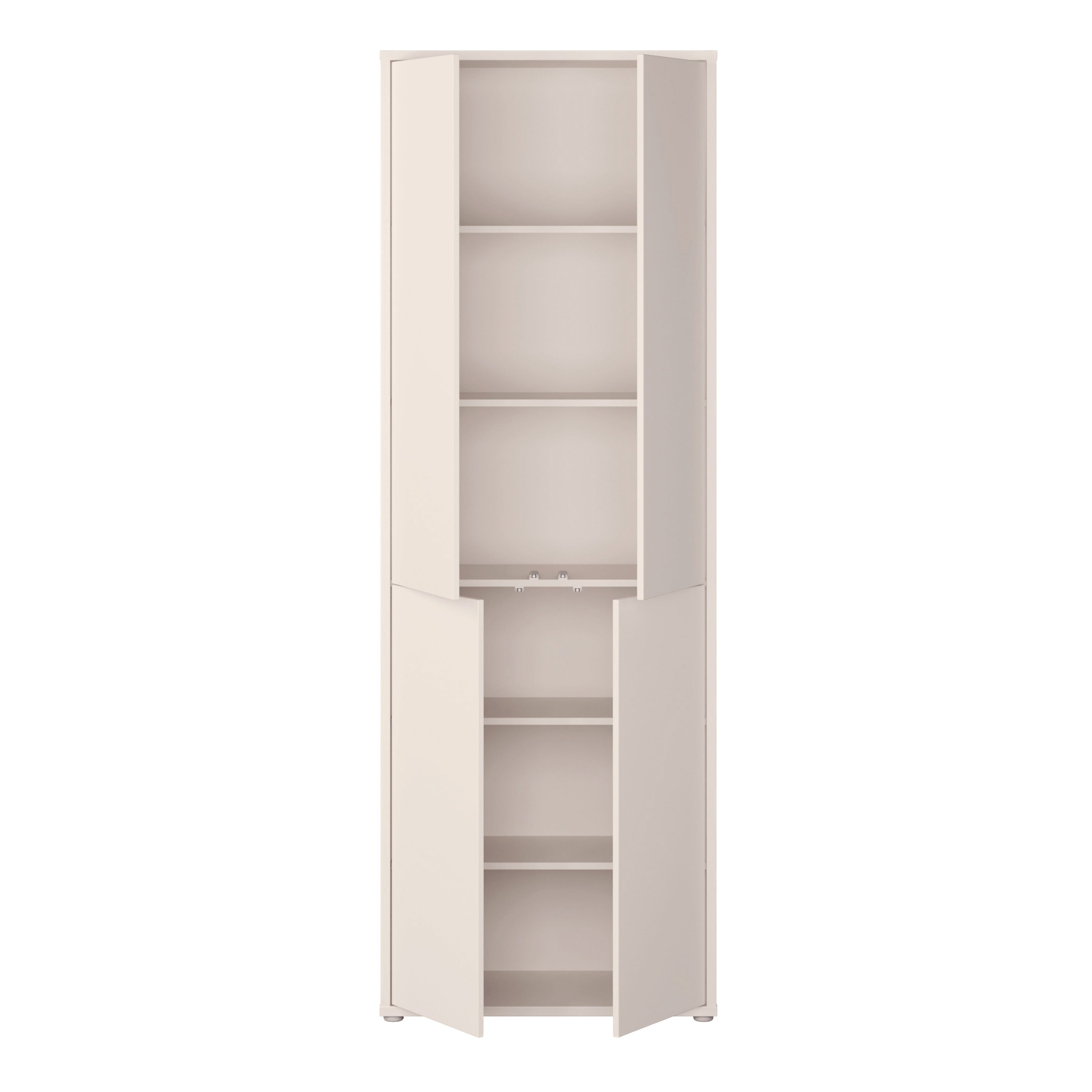 Alice Springs 4 Door Tall Storage Cabinet with Push-to-Open Doors in Sand