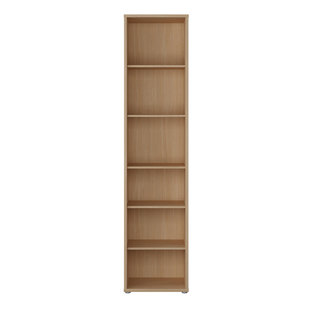 Alice Springs Tall Narrow Bookcase with 5 Shelves in Elegancia Oak
