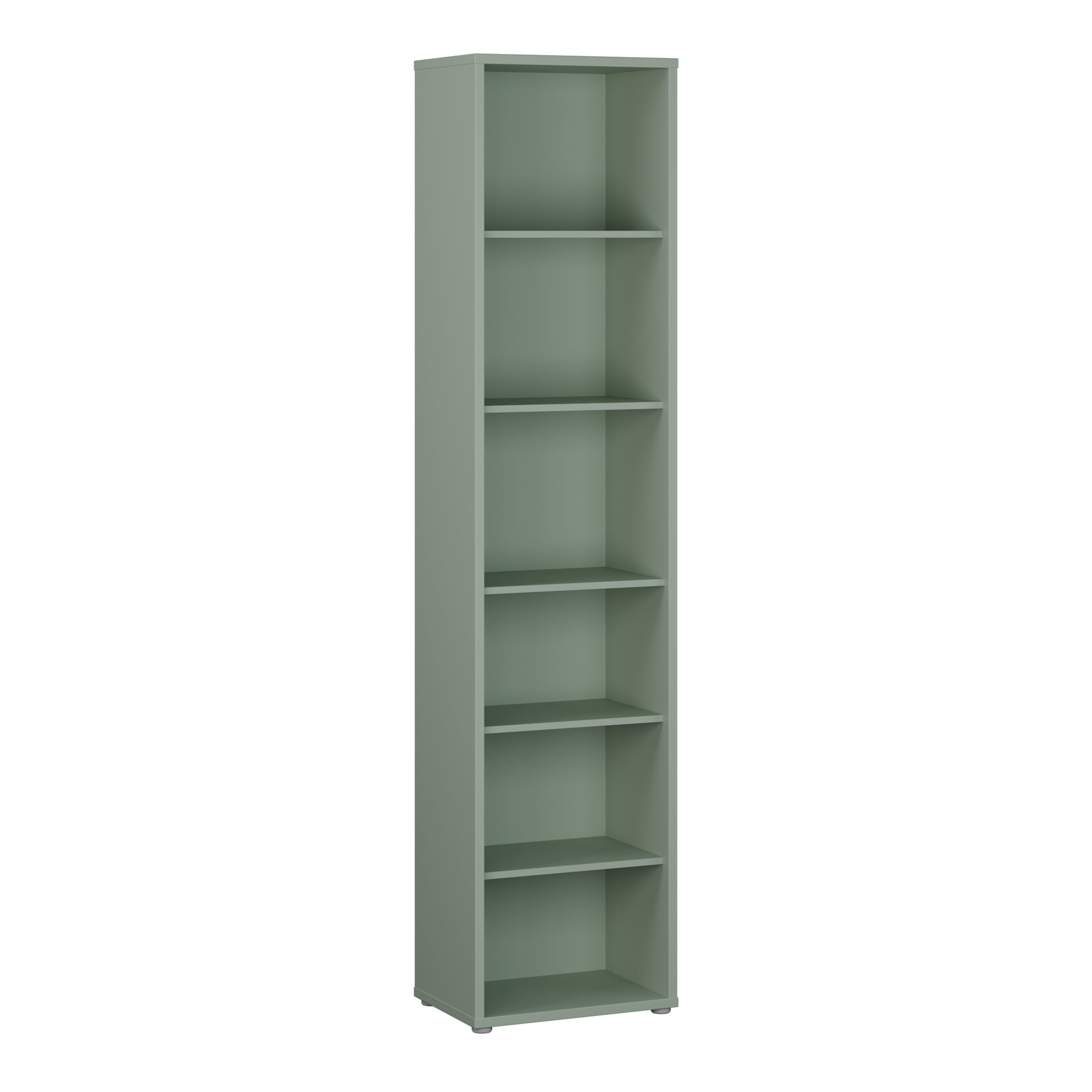 Alice Springs Tall Narrow Bookcase with 5 Shelves in Sage Green