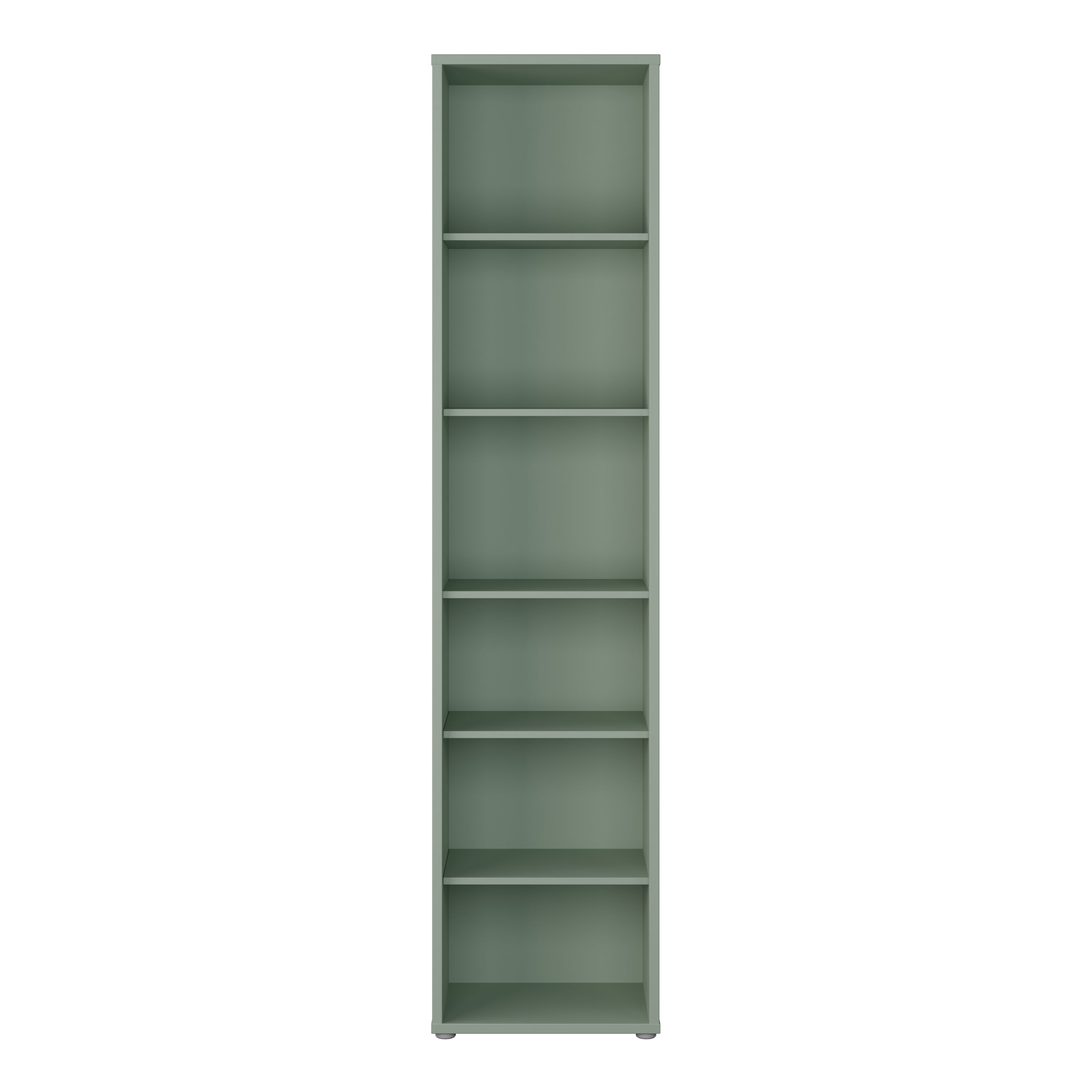 Alice Springs Tall Narrow Bookcase with 5 Shelves in Sage Green