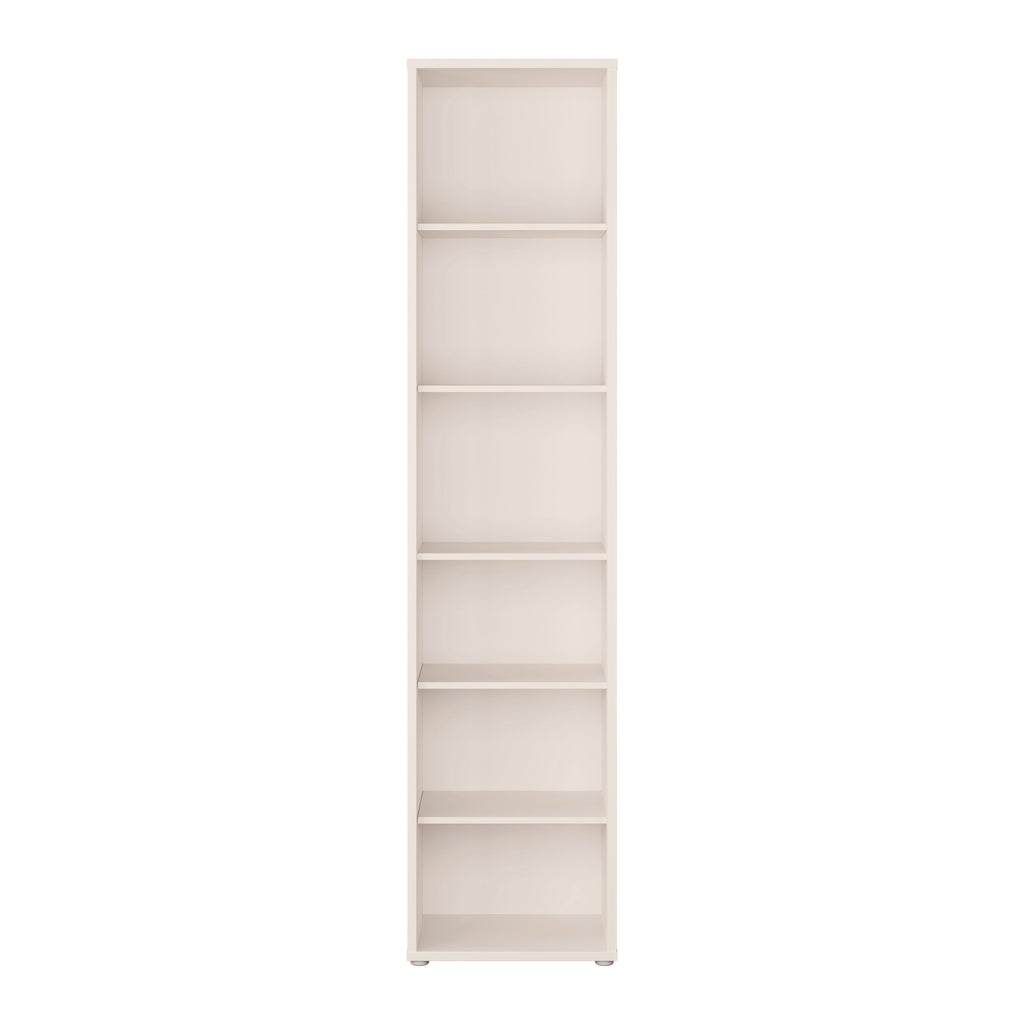 Alice Springs Tall Narrow Bookcase with 5 Shelves in Soft Neutral