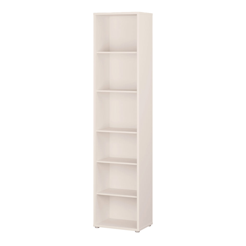 Alice Springs Tall Narrow Bookcase with 5 Shelves in Soft Neutral
