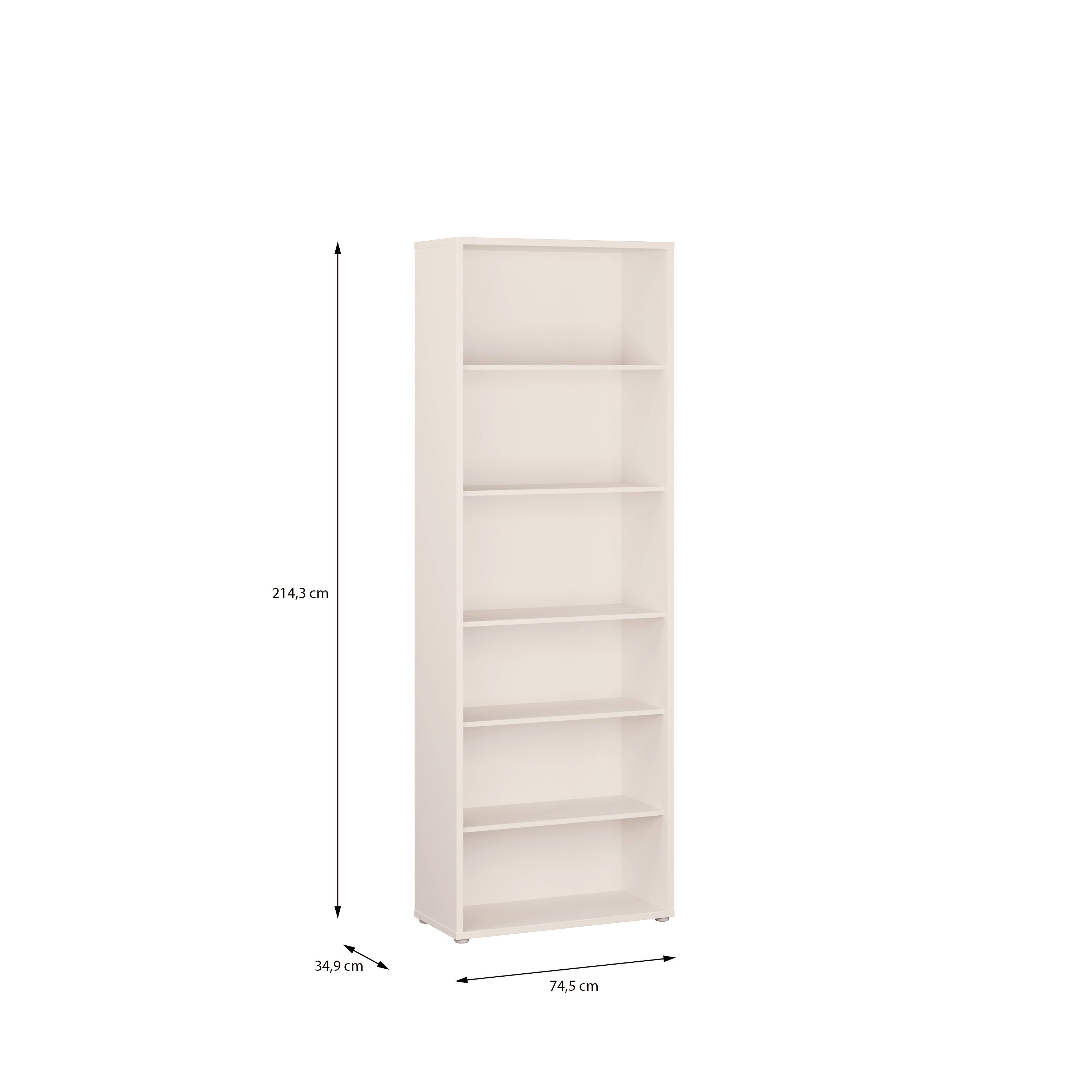 Alice Springs Tall Wide Bookcase with 5 Shelves in Sand