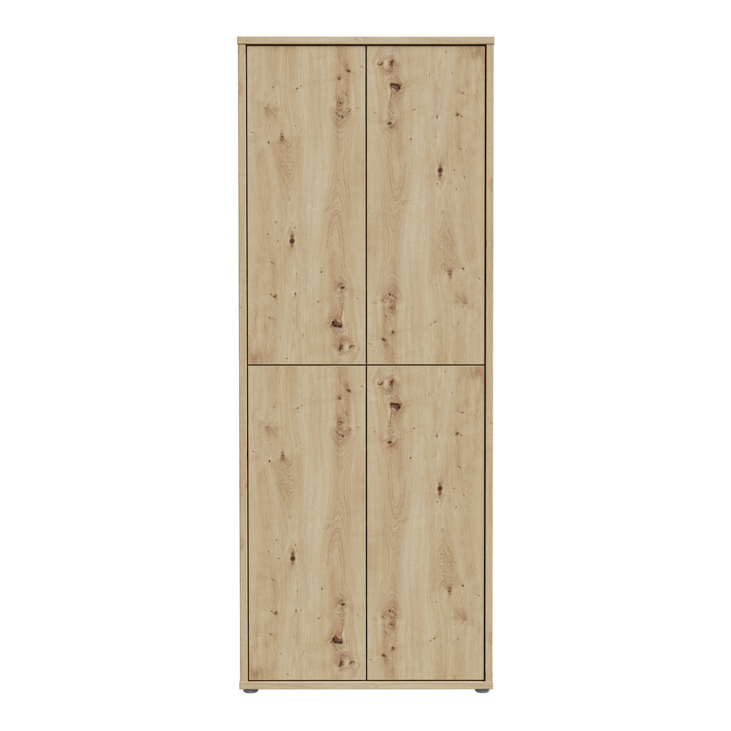 Alice Springs Shoe Cabinet with 4 Doors Push-to-Open in Artisan Oak