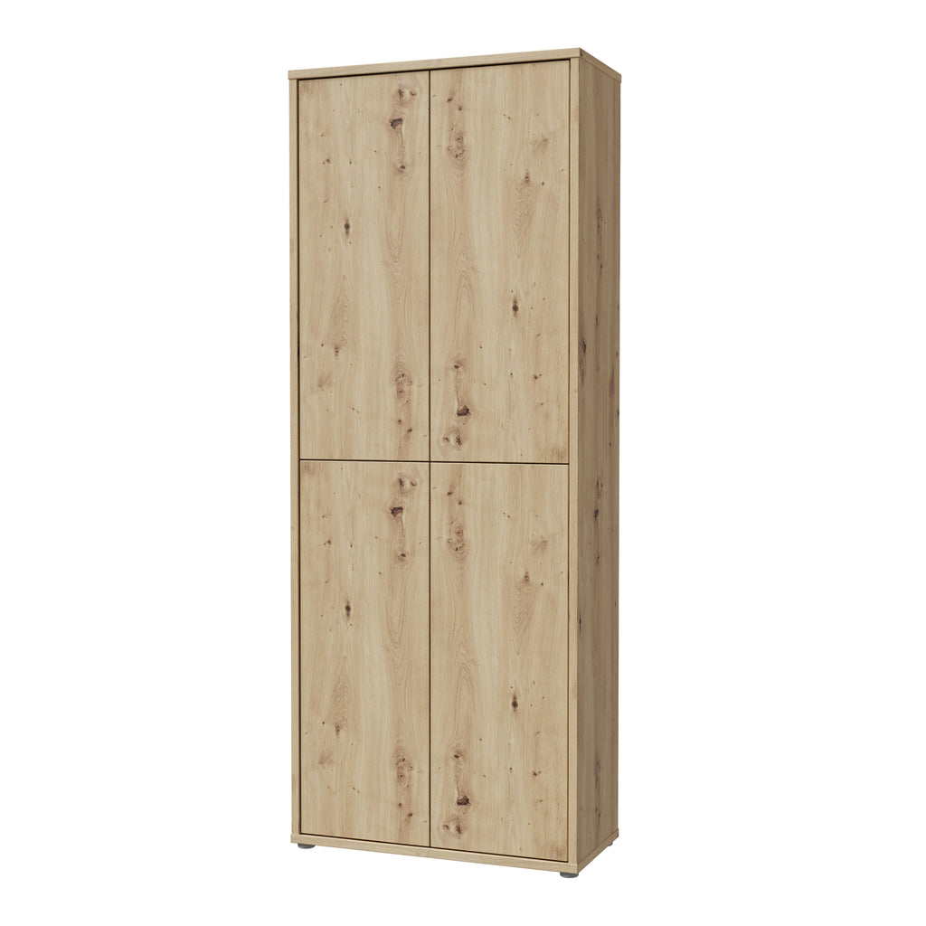 Alice Springs Shoe Cabinet with 4 Doors Push-to-Open in Artisan Oak